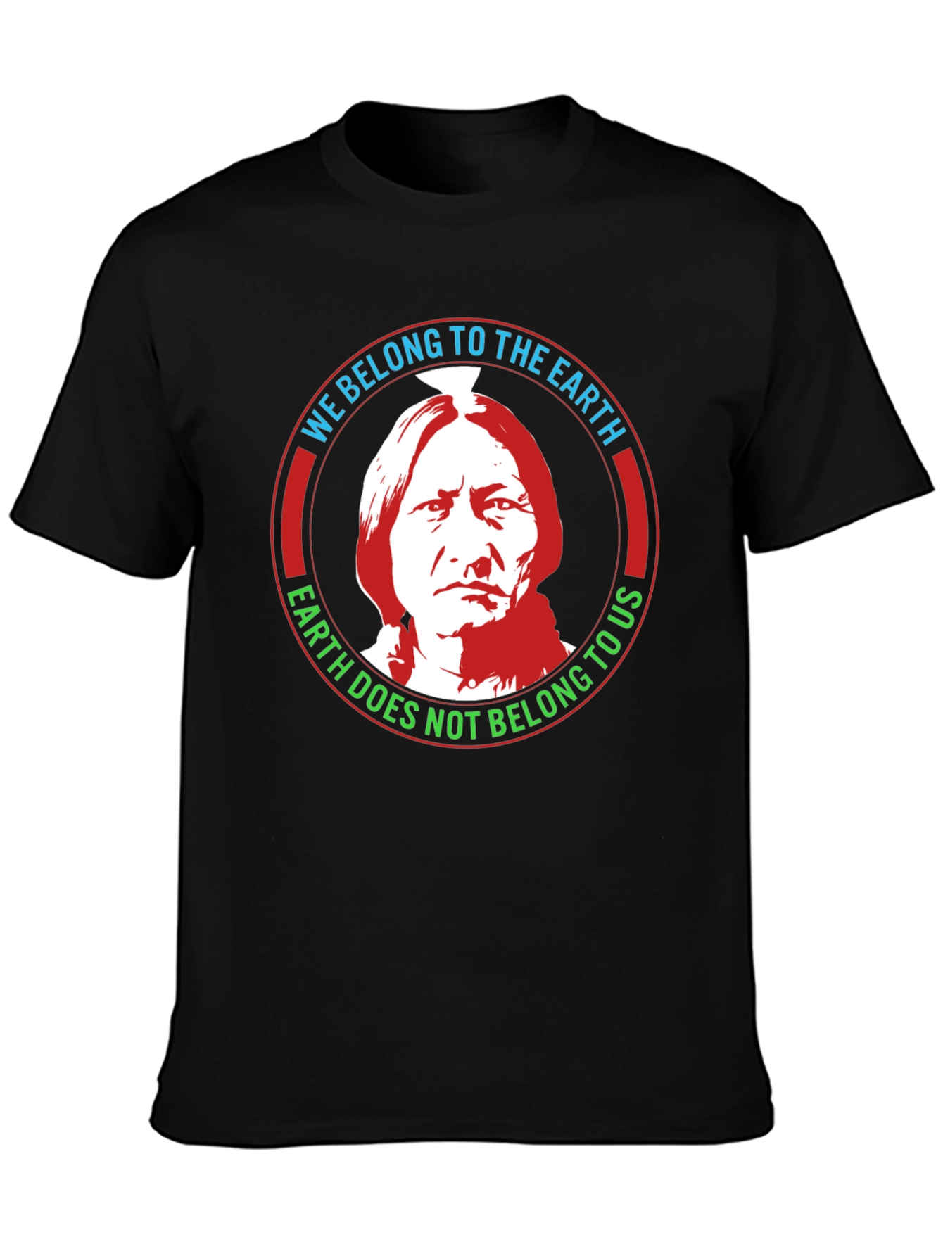 Black Native American Earth Belonging T-Shirt view 3