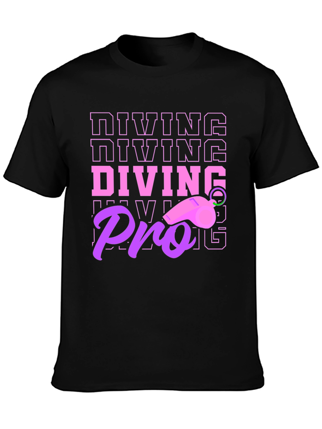 Black Diving Pro T-Shirt - Unique Design view 3