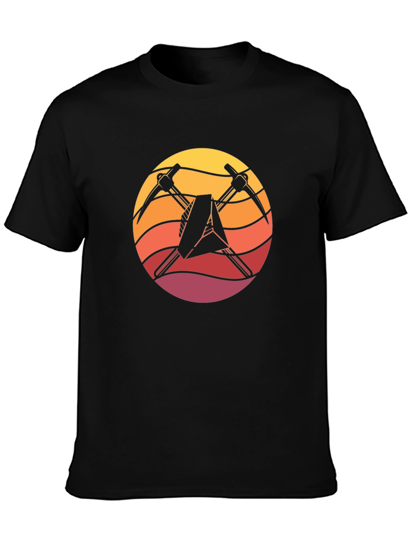 Black Sunset Miner T-Shirt - Black Cotton Blend view 3