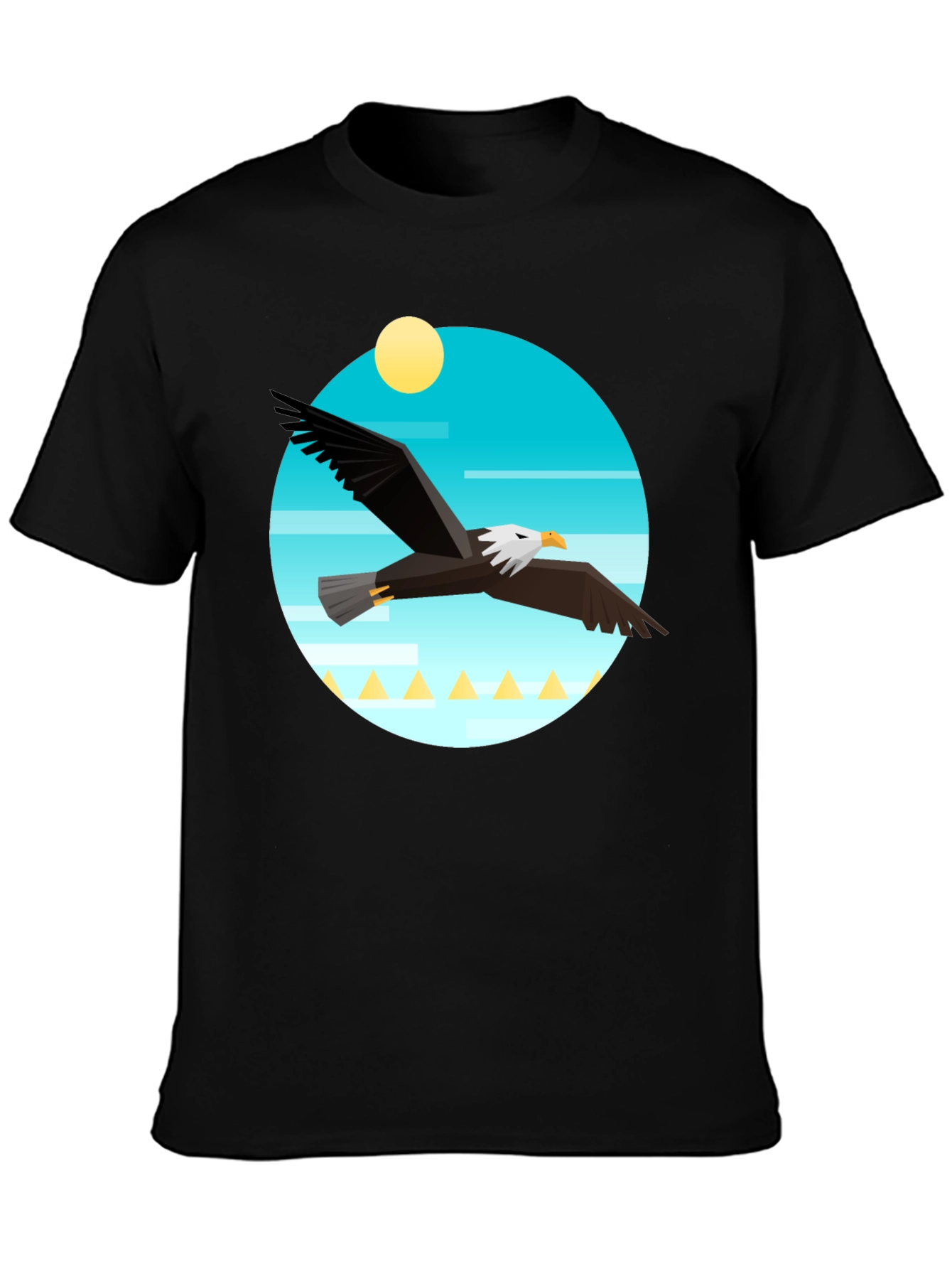 Black Eagle Graphic Tee - Men's Black Crew Neck T-Shirt view 3