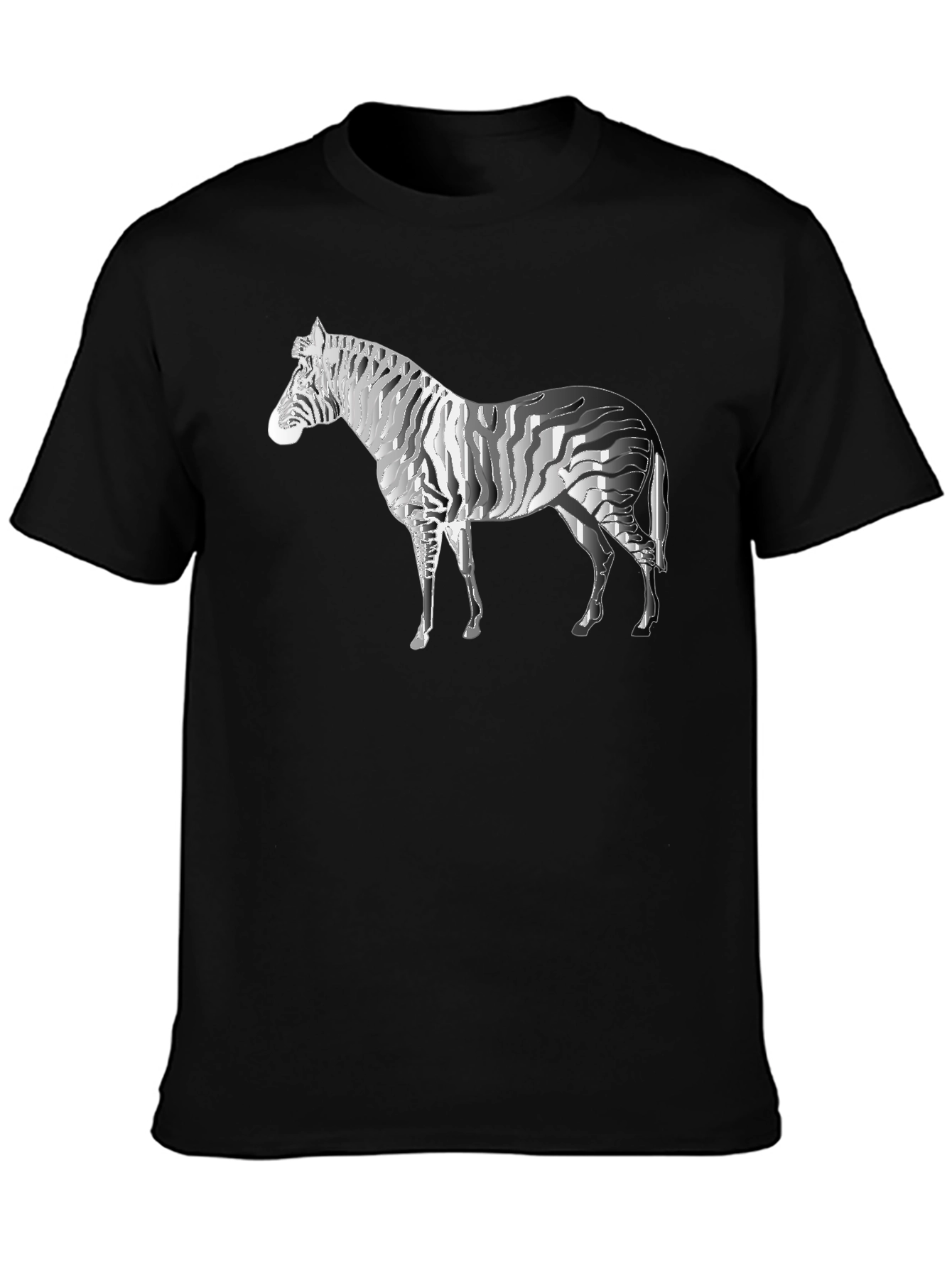 Black Zebra Graphic Tee - Stylish Men's Black T-Shirt view 3