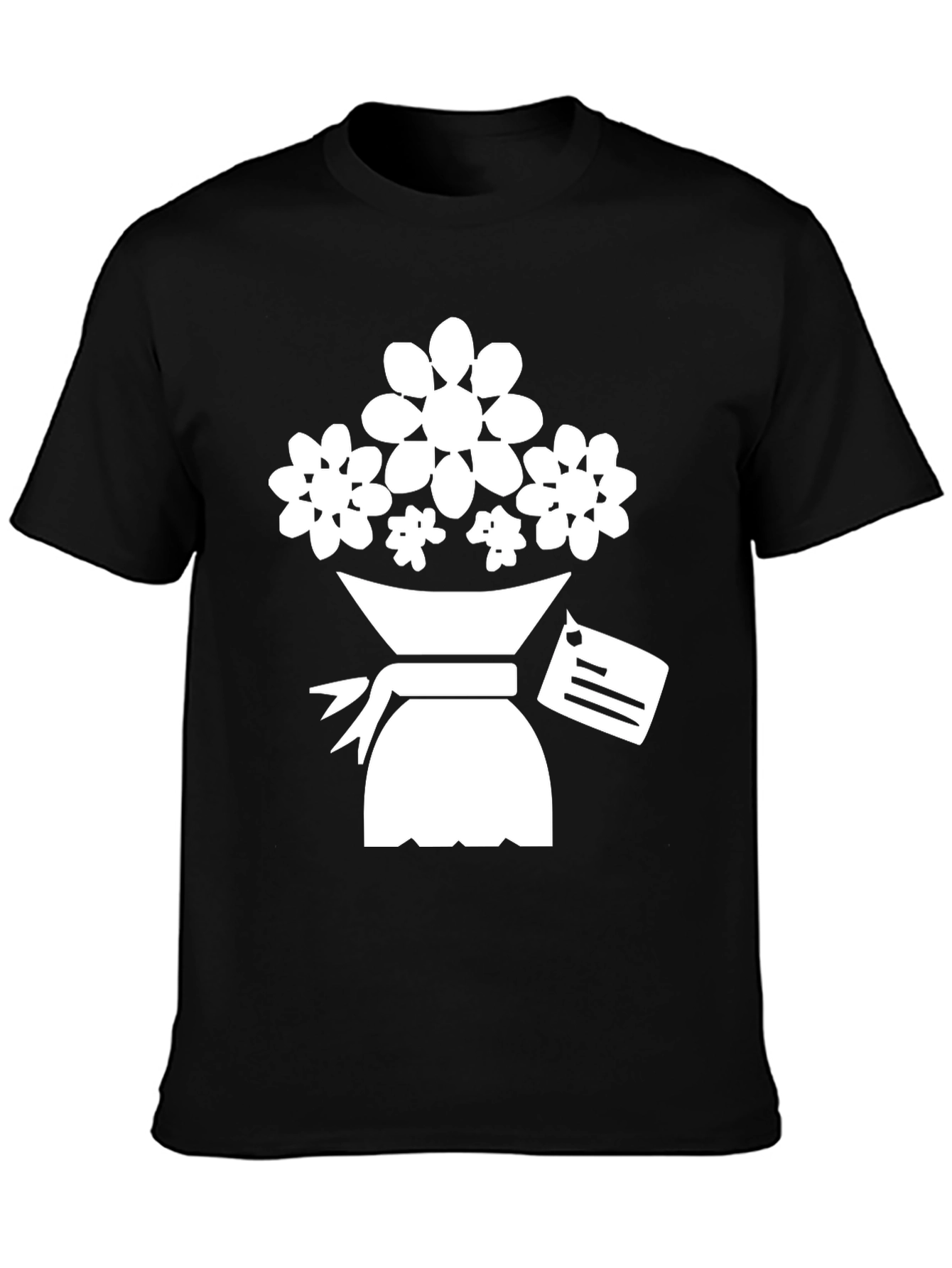 Black Floral Bouquet Graphic Tee - Black view 3
