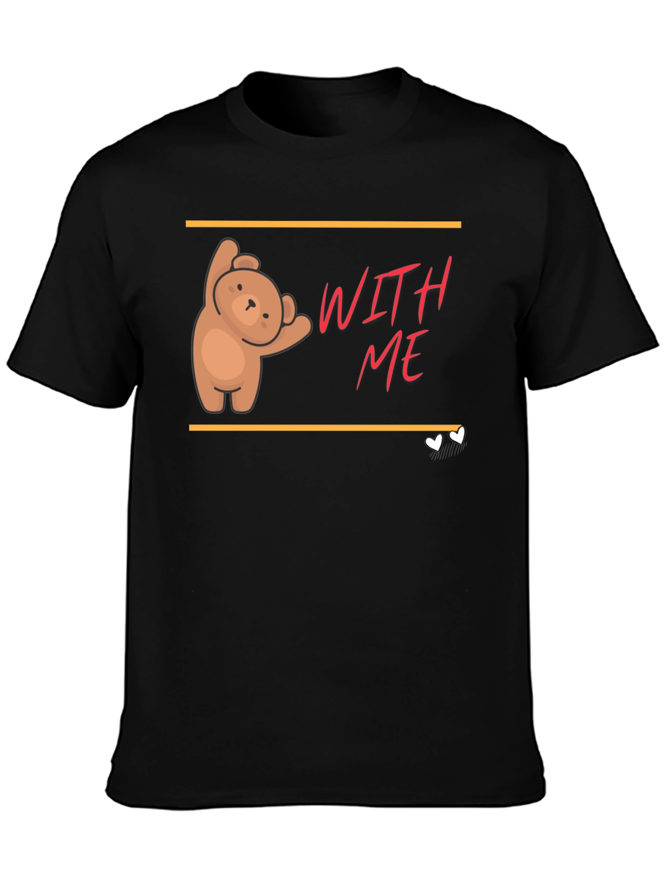 Black Cute Bear Graphic T-Shirt - With Me view 3