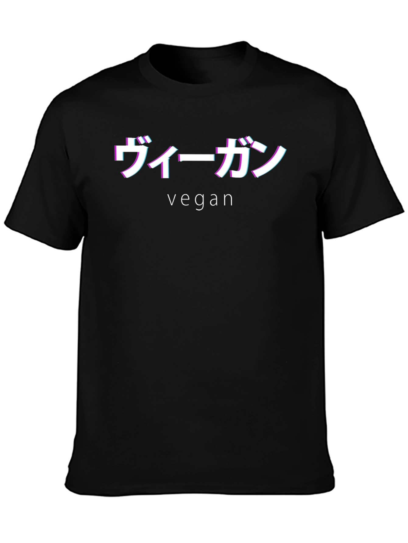 Black Vegan T-Shirt - Japanese Style - Black view 3