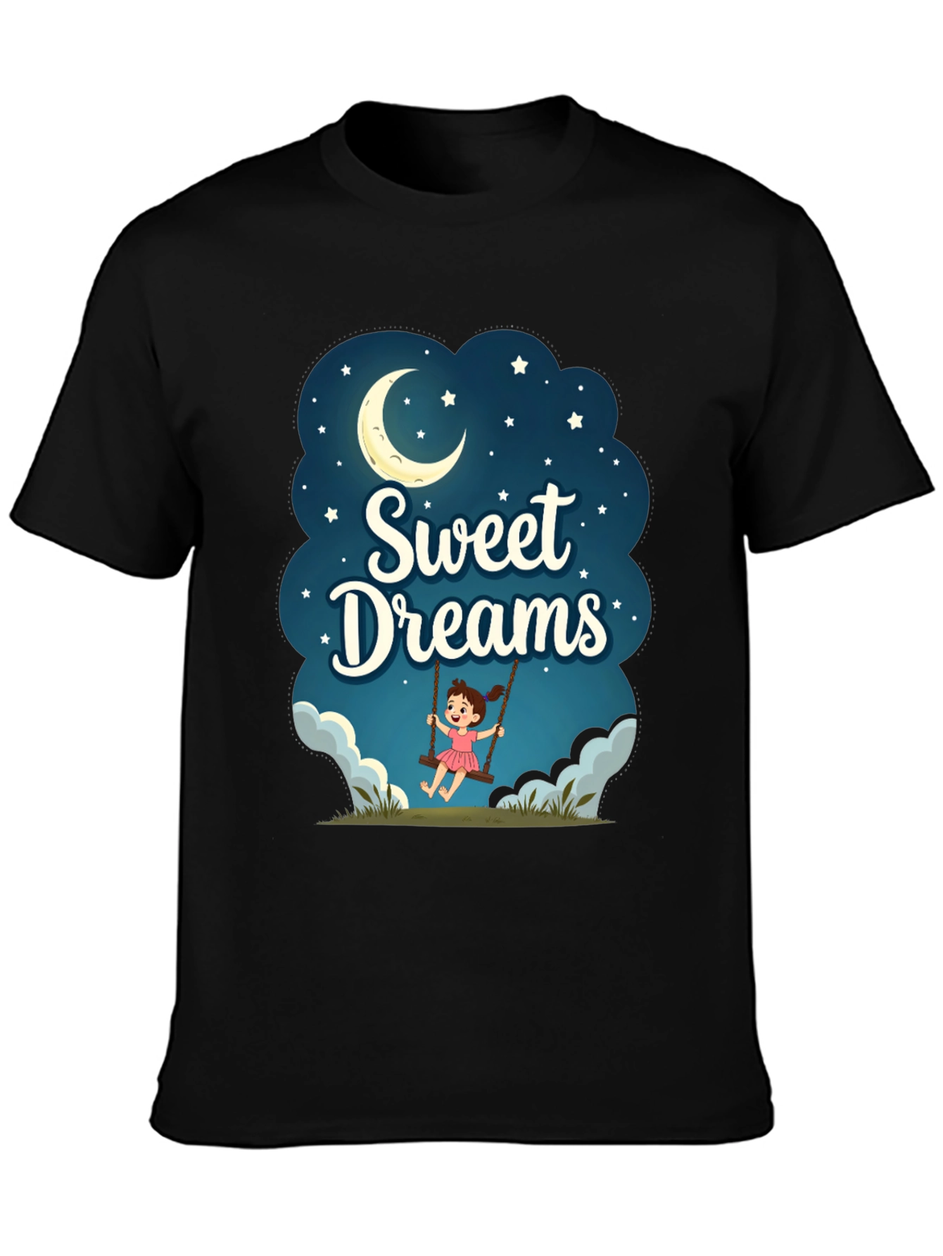 Black Sweet Dreams Graphic T-Shirt - Night Theme view 3