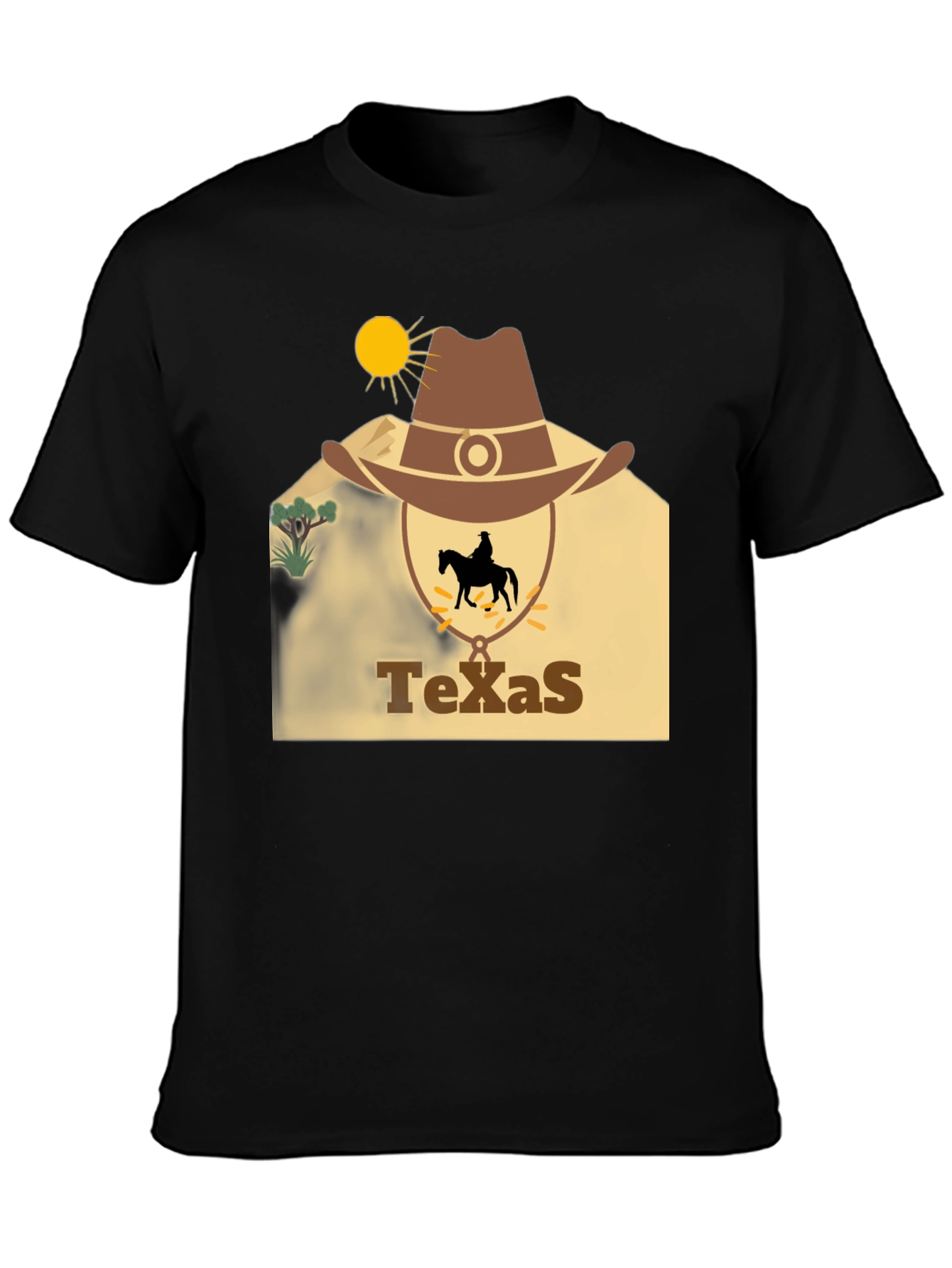 Black Texas Cowboy Graphic T-Shirt view 3