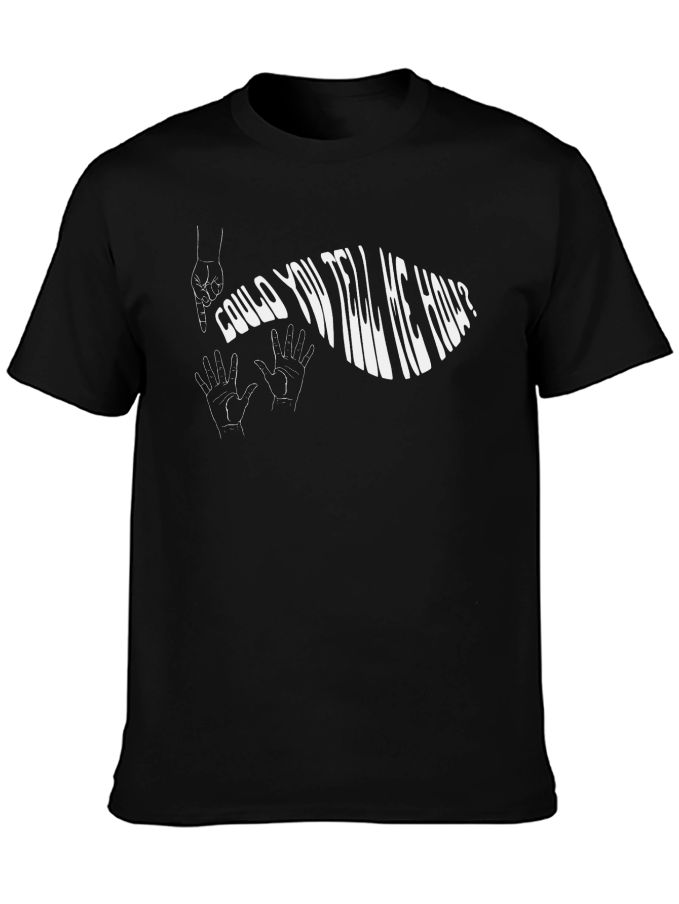 Black Could You Tell Me How? Graphic Tee view 3