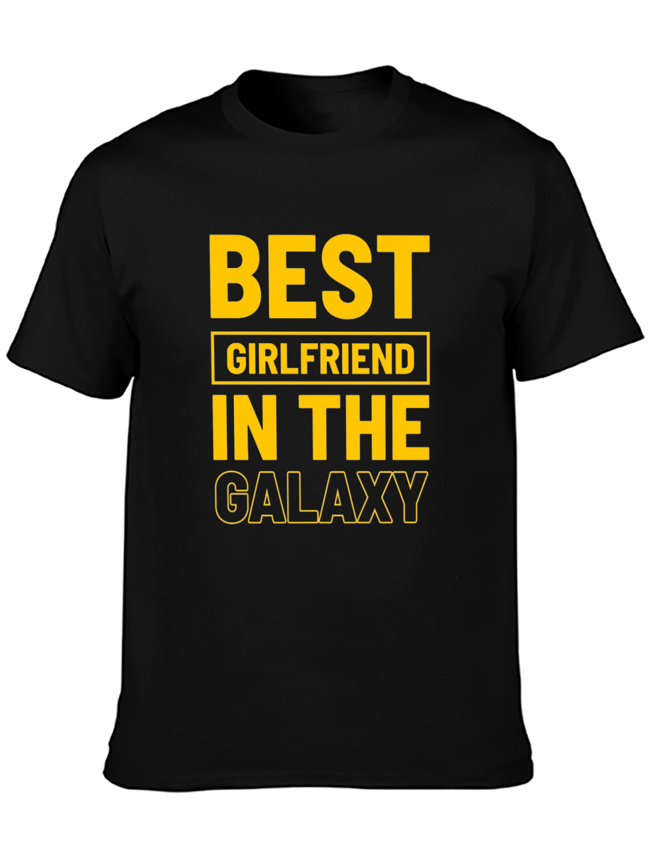 Black Best Girlfriend in the Galaxy Black T-Shirt view 3