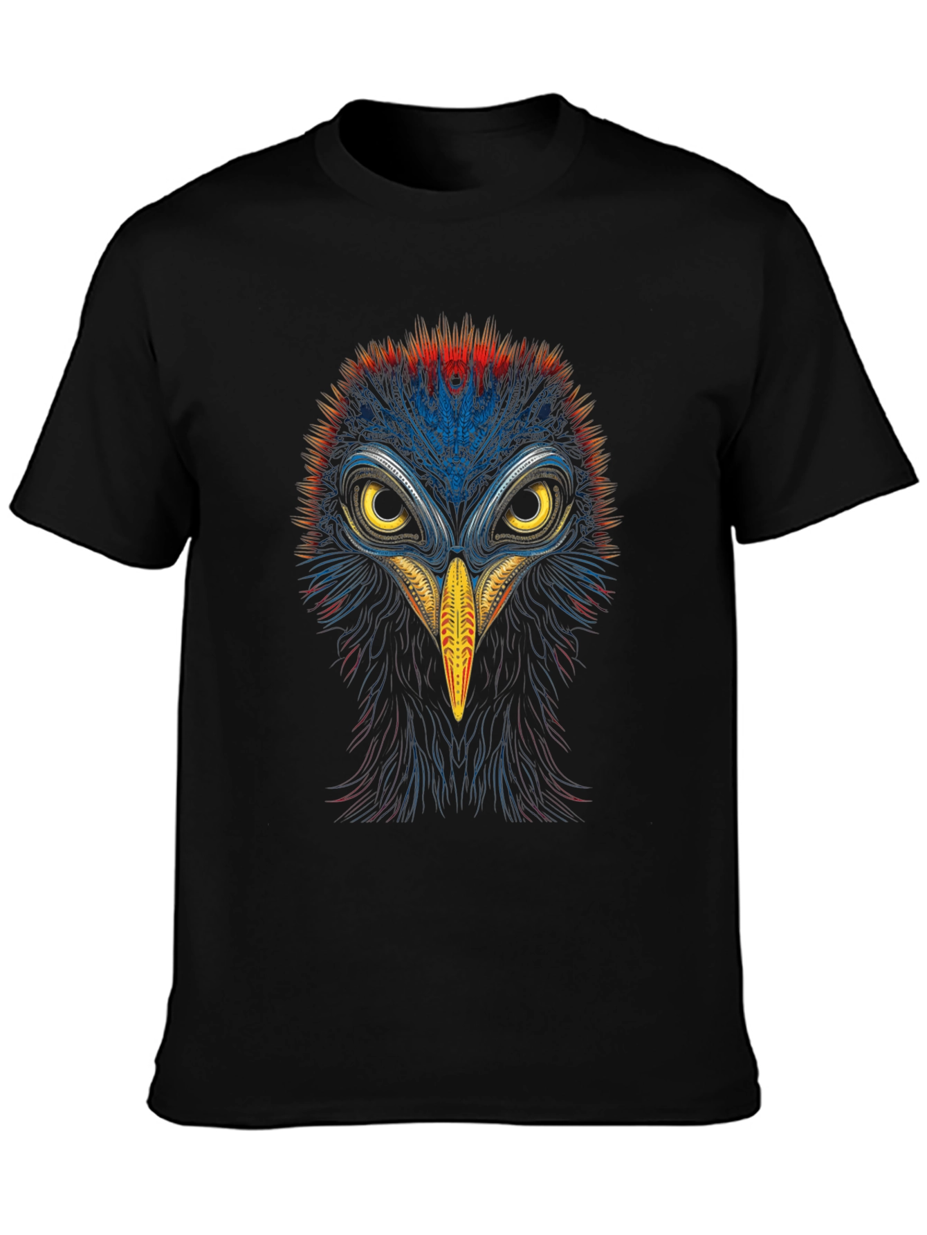 Black Vibrant Bird Graphic Tee - Bold & Unique Design view 3