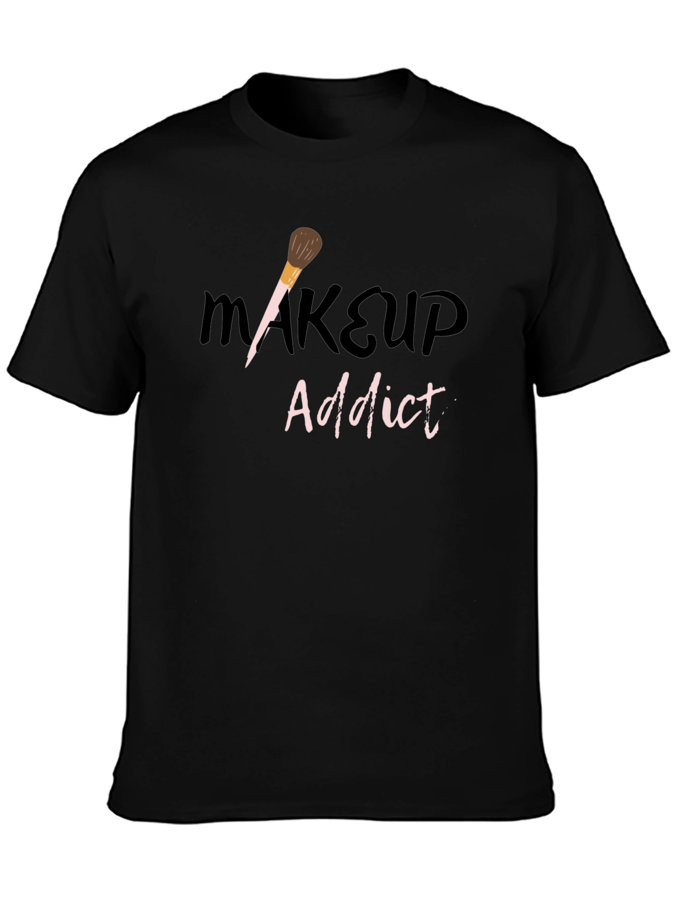 Black Makeup Addict Black T-Shirt view 3
