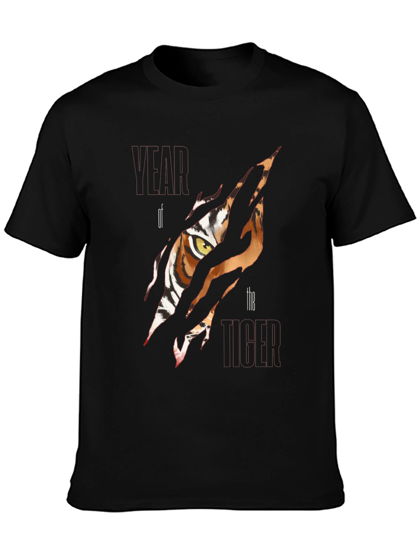 Black Tiger Eye Graphic T-Shirt - Black Cotton Tee view 3