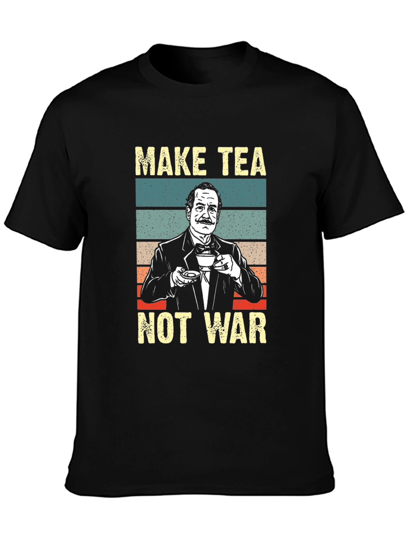 Black Make Tea Not War T-Shirt view 3