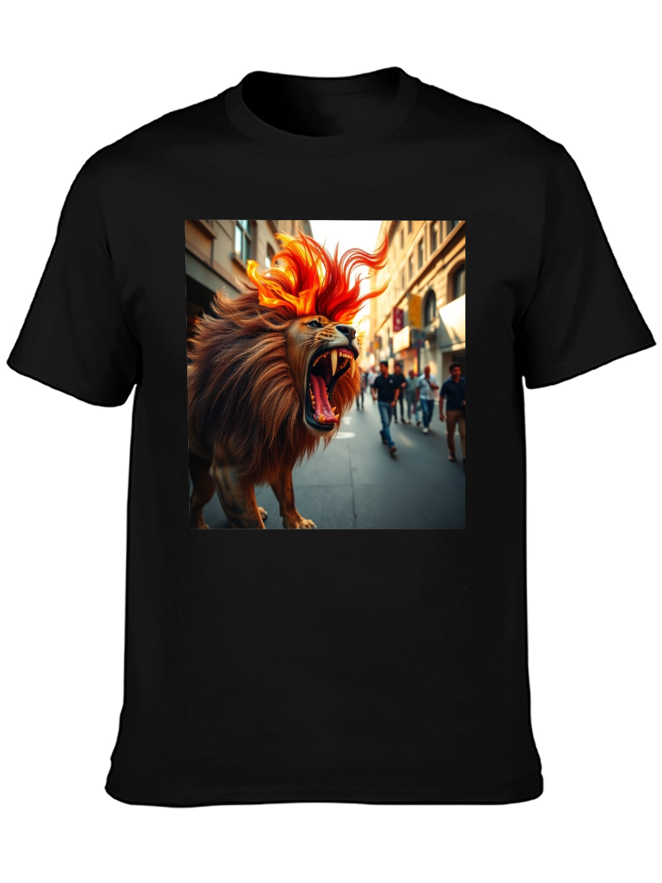 Black Roaring Lion Graphic Tee - Bold Streetwear view 3
