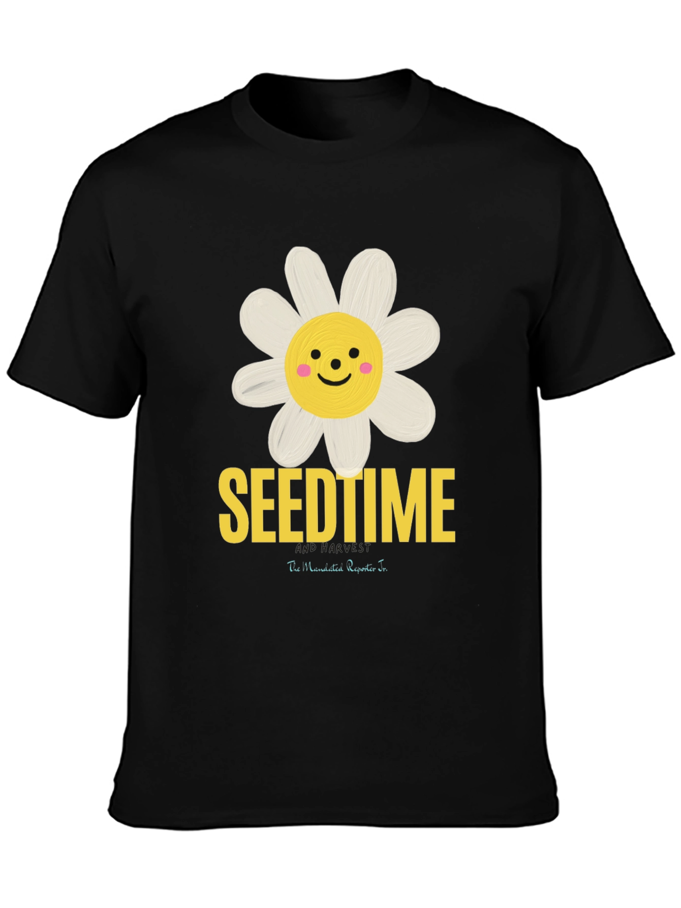 Black SeendTime Daisy Graphic T-Shirt, Black Cotton Blend view 3