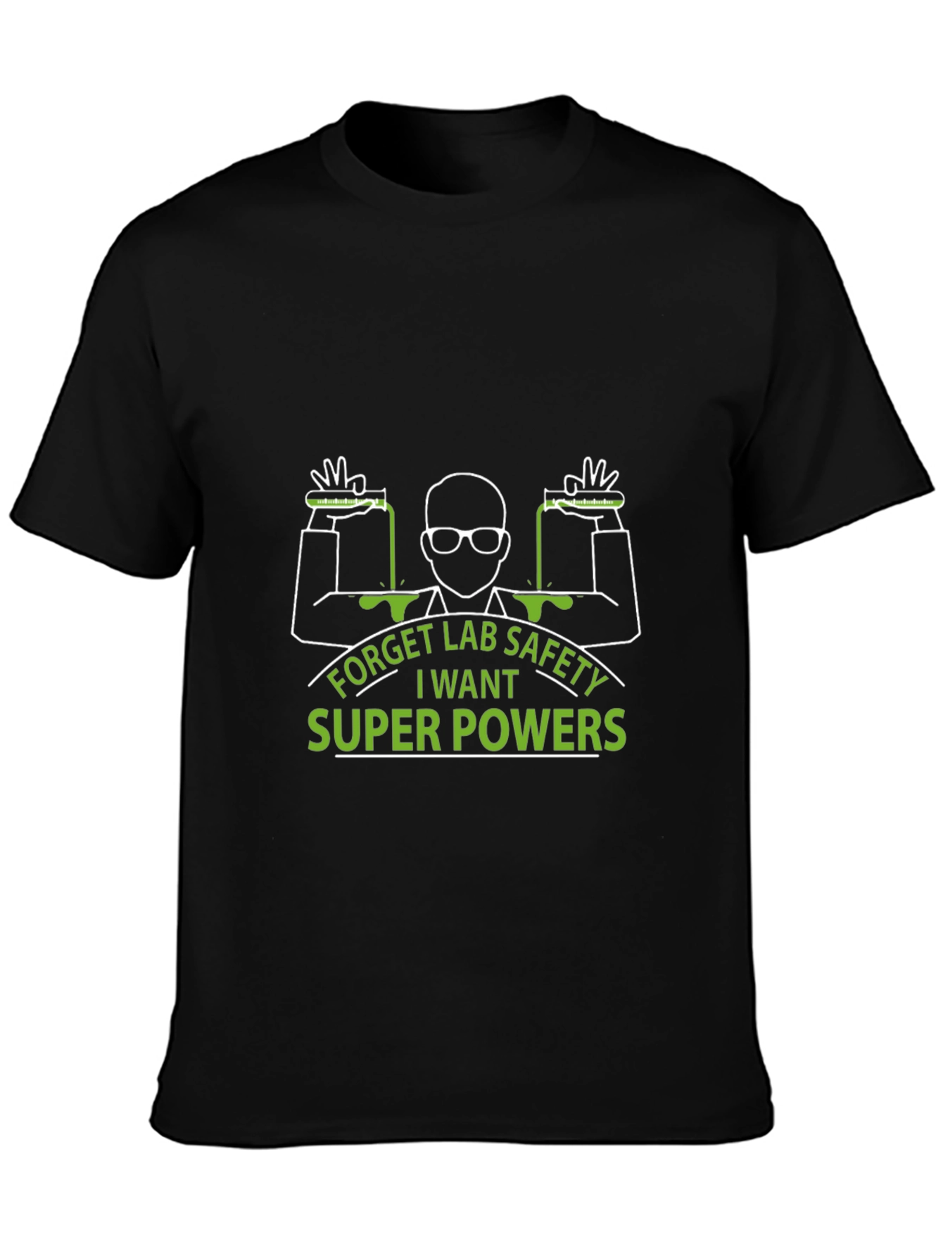 Black Forget Lab Safety T-Shirt - Super Powers view 3