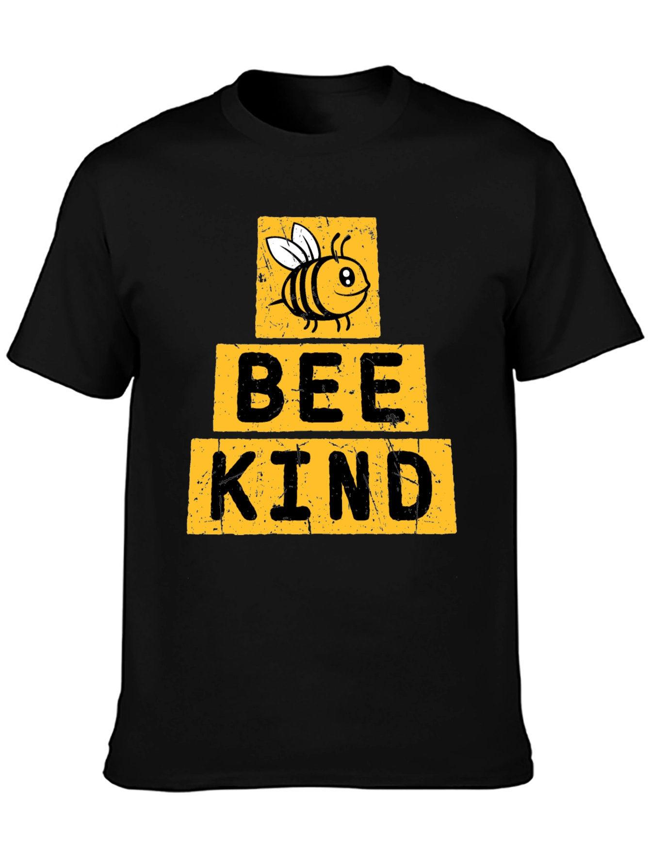Black Bee Kind T-Shirt - Black Crew Neck view 3