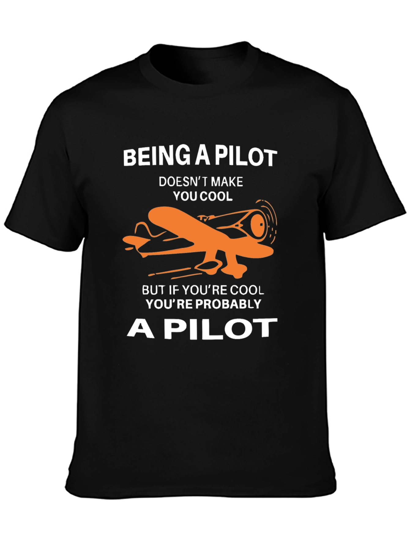 Black Cool Pilot T-Shirt - Pilot Humor Graphic Tee view 3