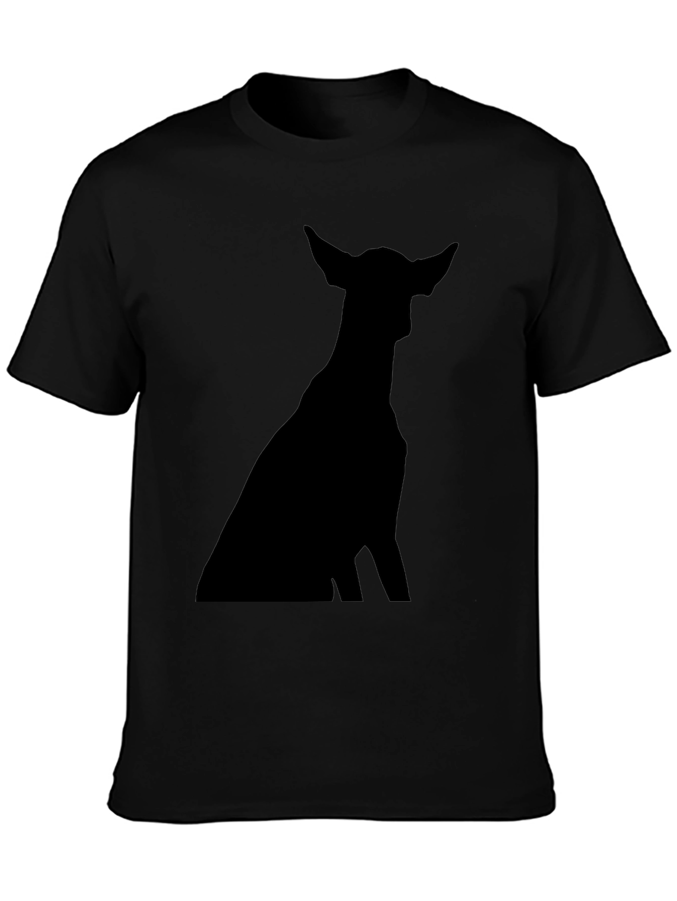 Black Dog Silhouette Black T-Shirt view 3