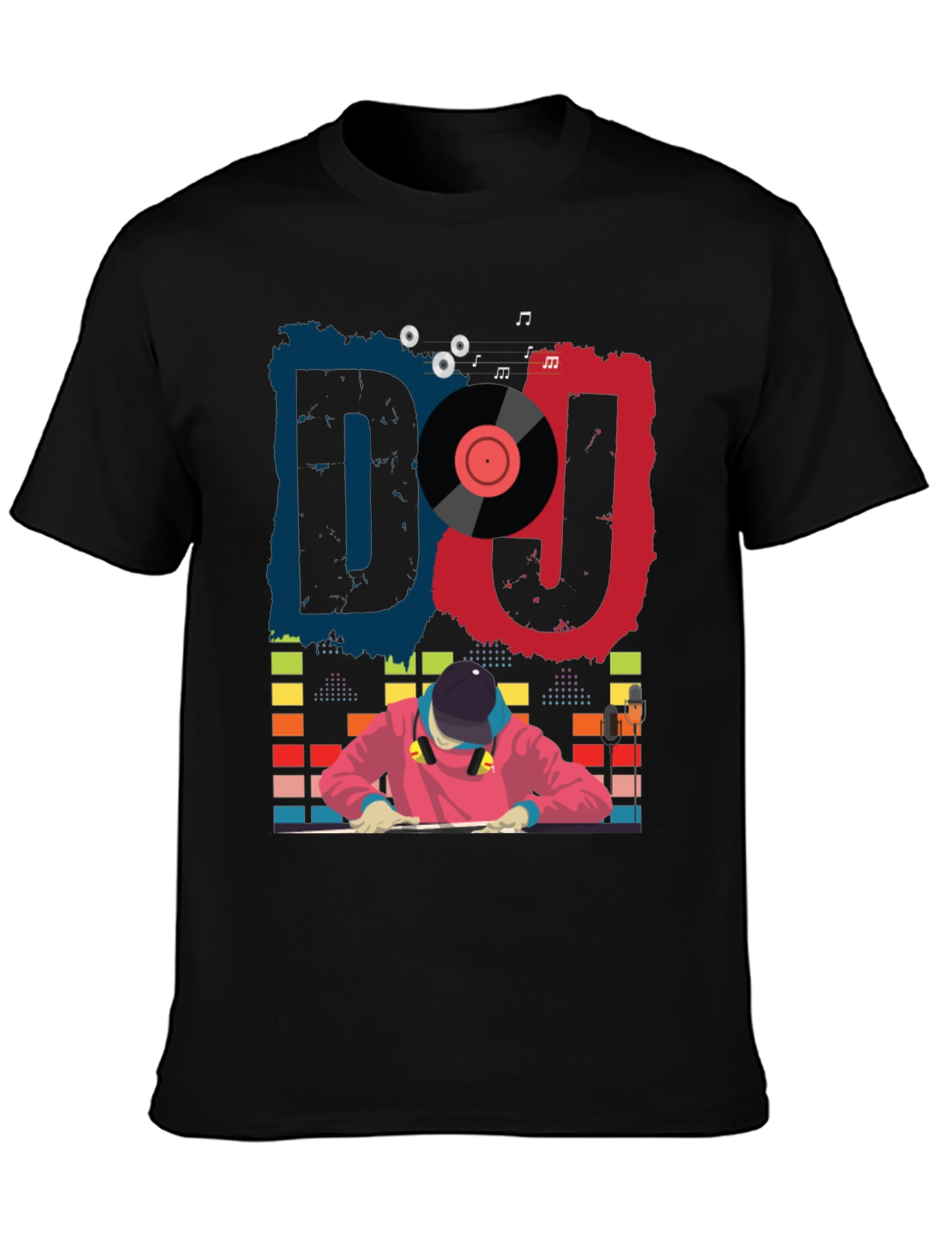 Black DJ Graphic Tee - Cool Music Lover T-Shirt view 3