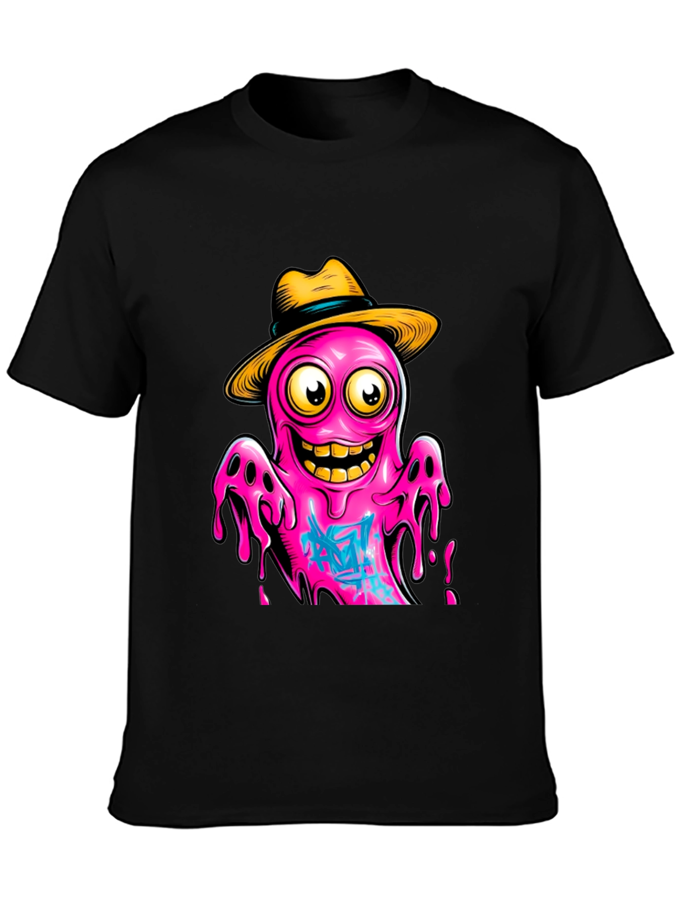 Black Cartoon Octopus T-Shirt - Funky Graphic Tee view 3