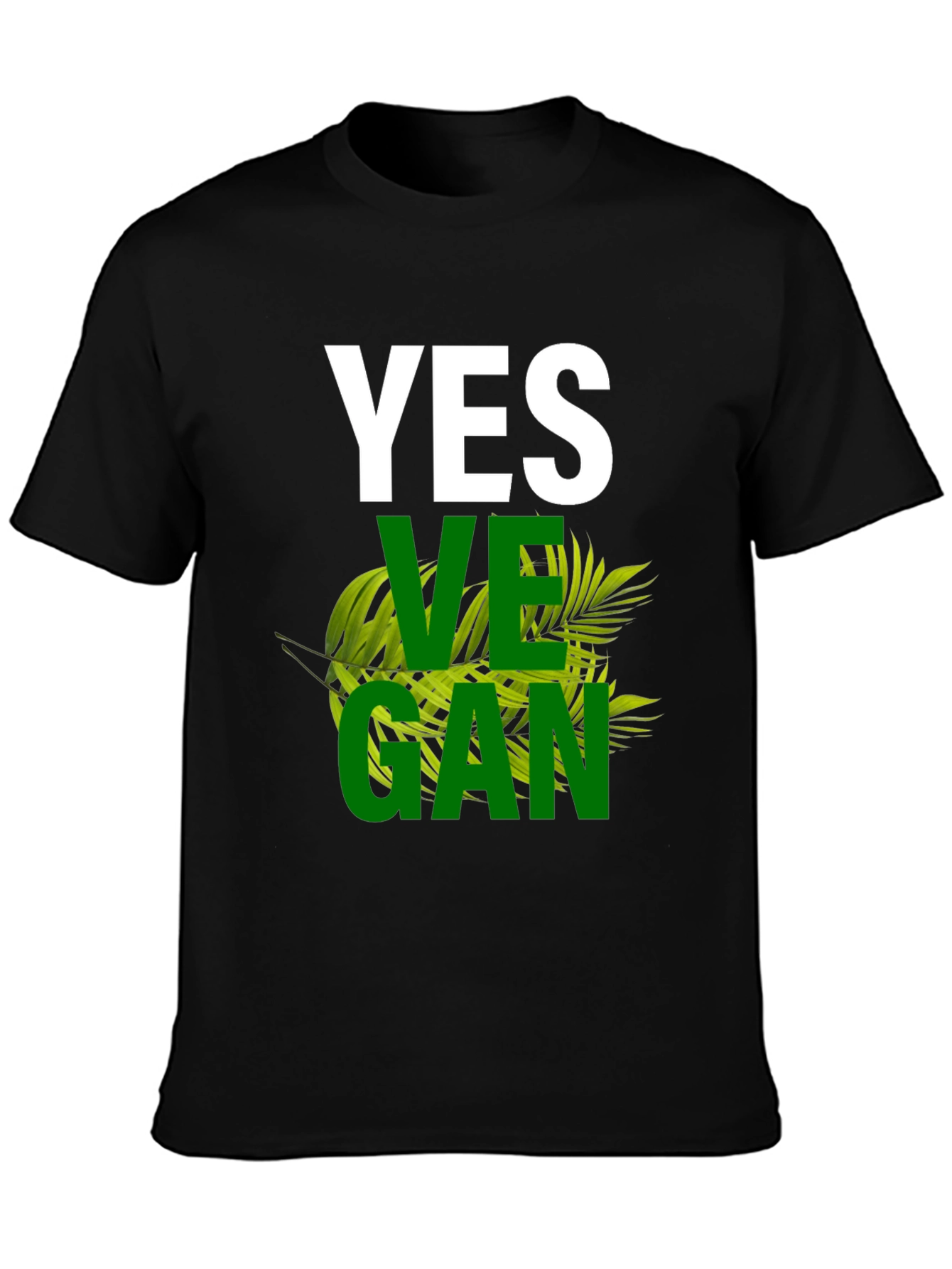 Black Yes Vegan Graphic T-Shirt view 3