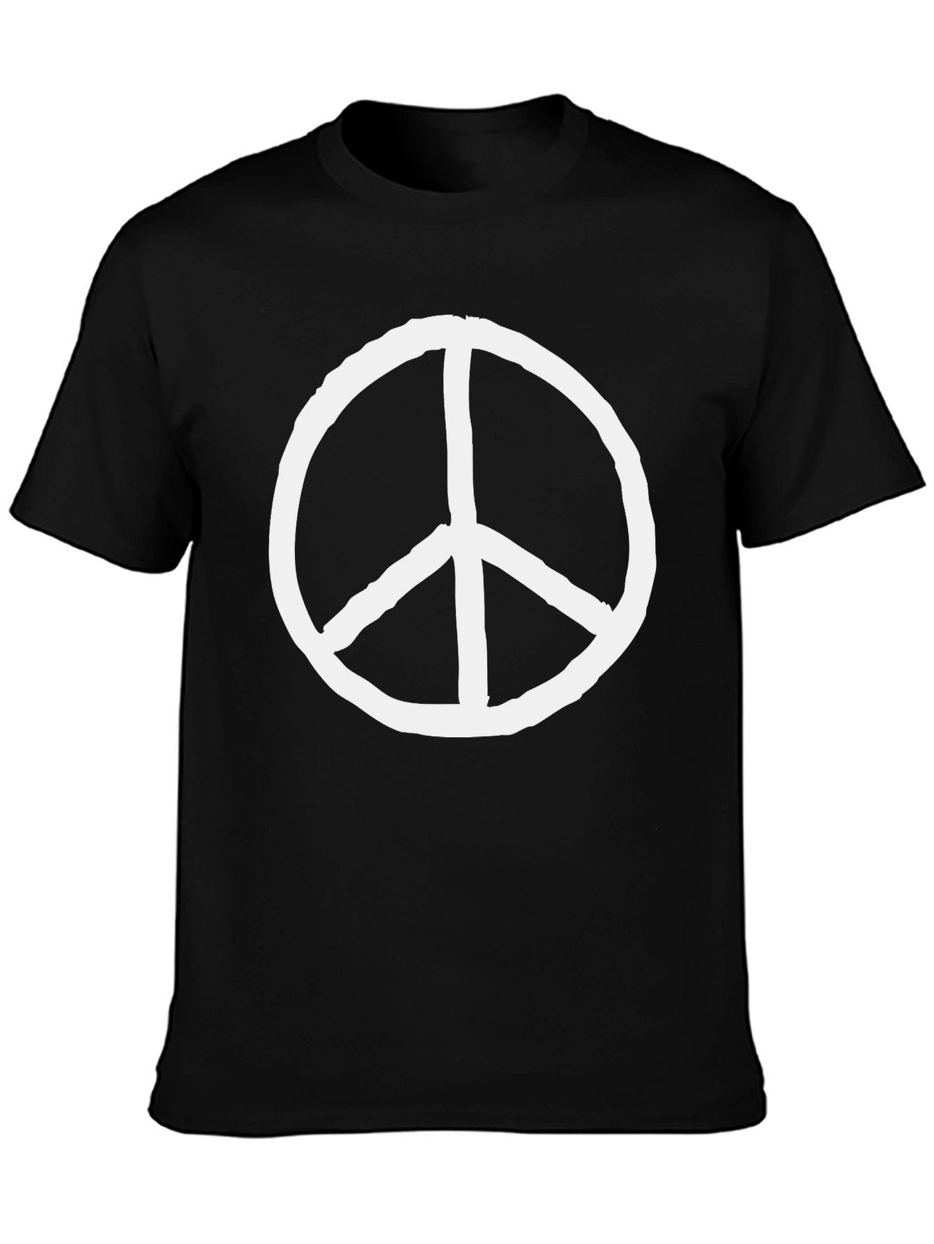 Black Peace Sign T-Shirt - Black Graphic Tee view 3