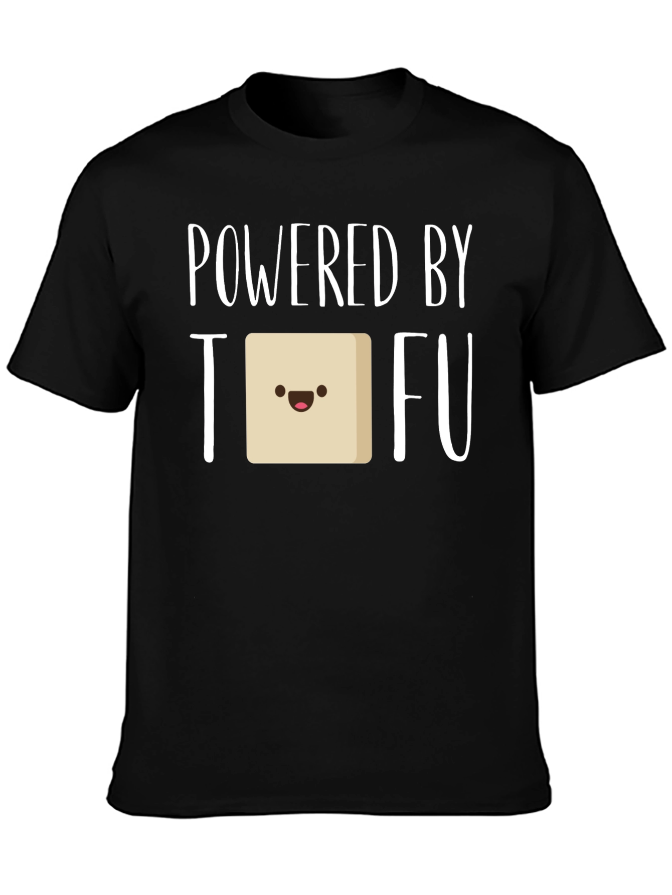 Black Powered by Tofu Graphic Tee - Vegan Friendly view 3