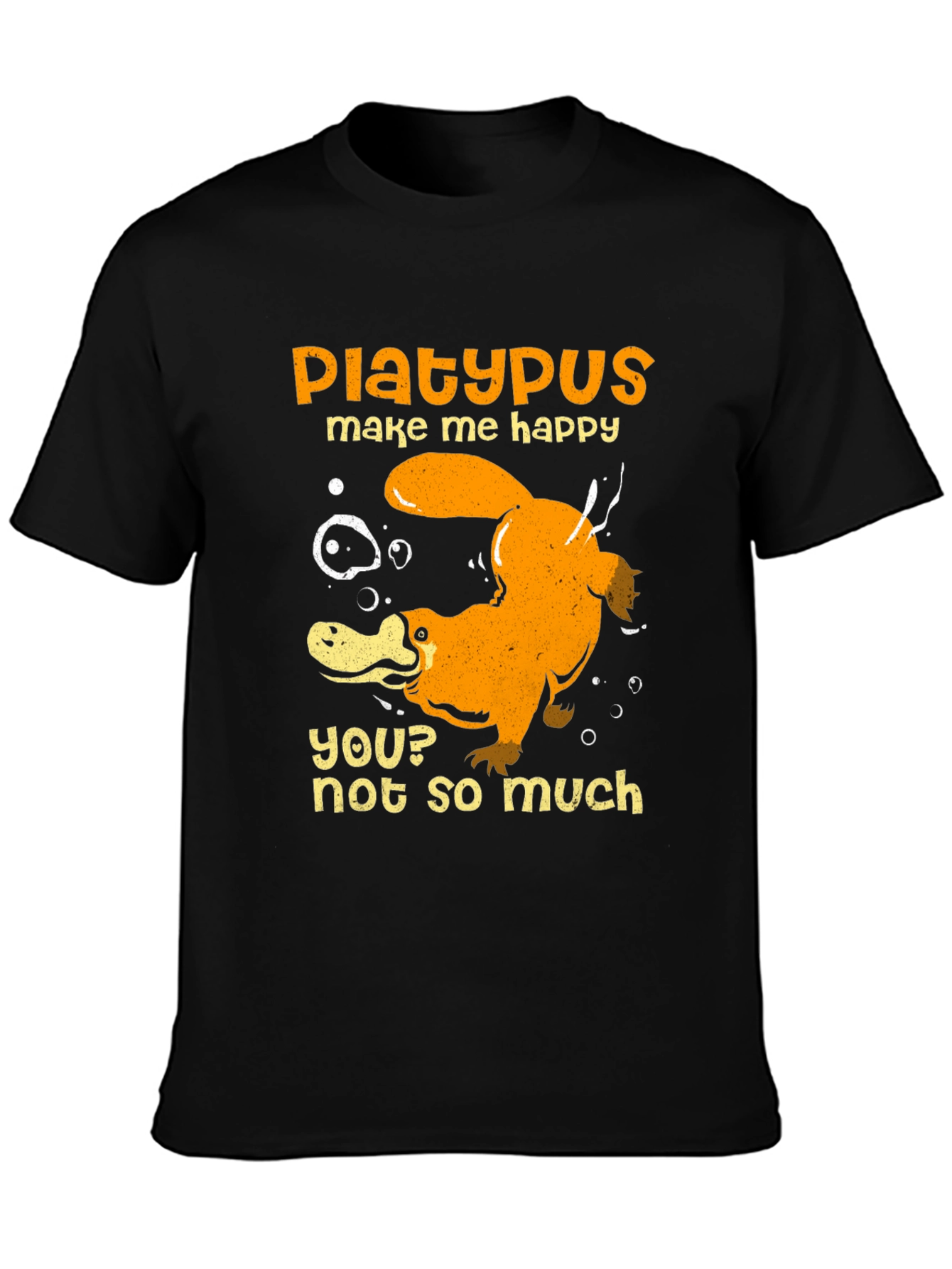 Black Platypus Make Me Happy Graphic T-Shirt view 3