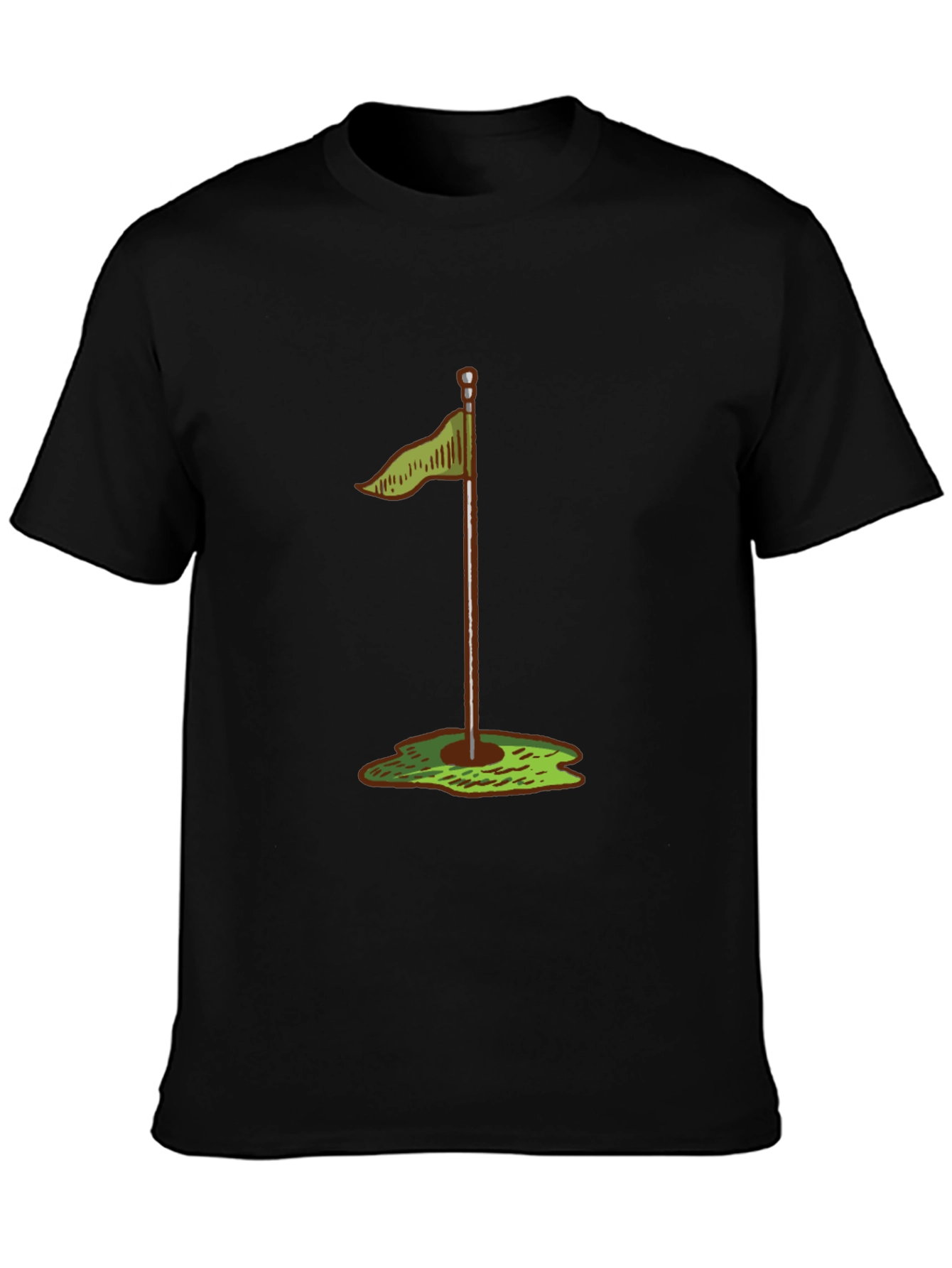 Black Golf Hole Flag T-Shirt - Stylish & Comfortable view 3