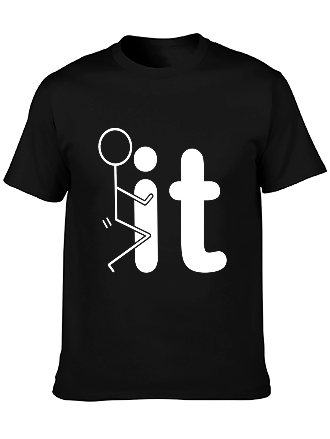 Black Funny Graphic T-Shirt - Black Casual Tee view 3