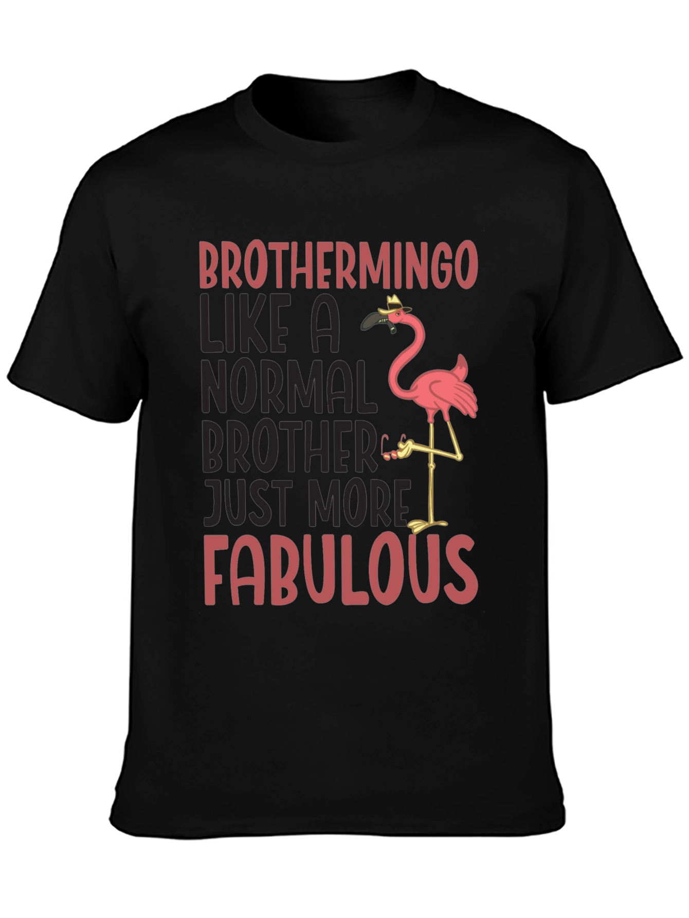 Black Brothermingo Fabulous Flamingo T-Shirt view 3