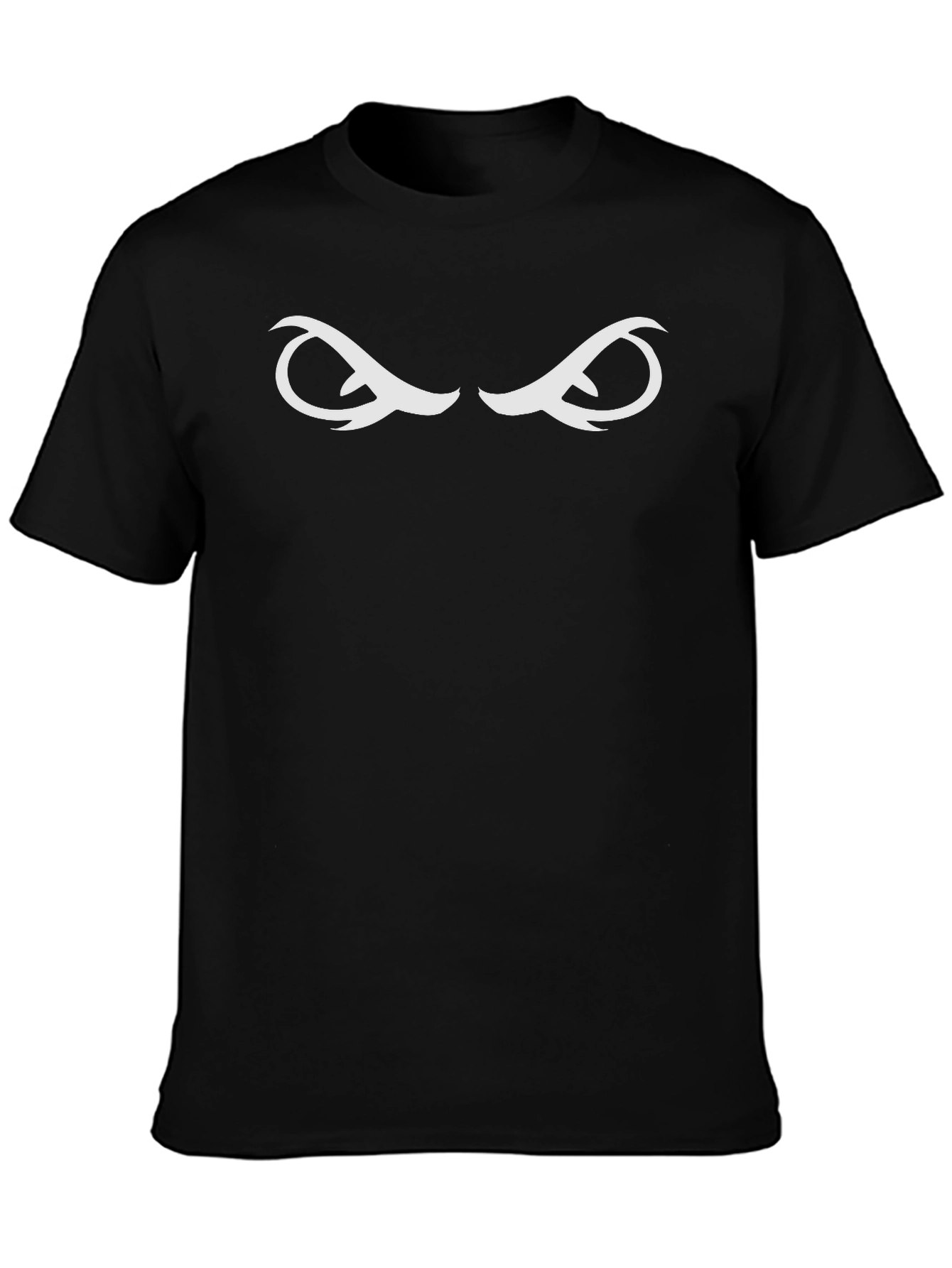 Black Men's Black T-Shirt with Intriguing Eye Design view 3