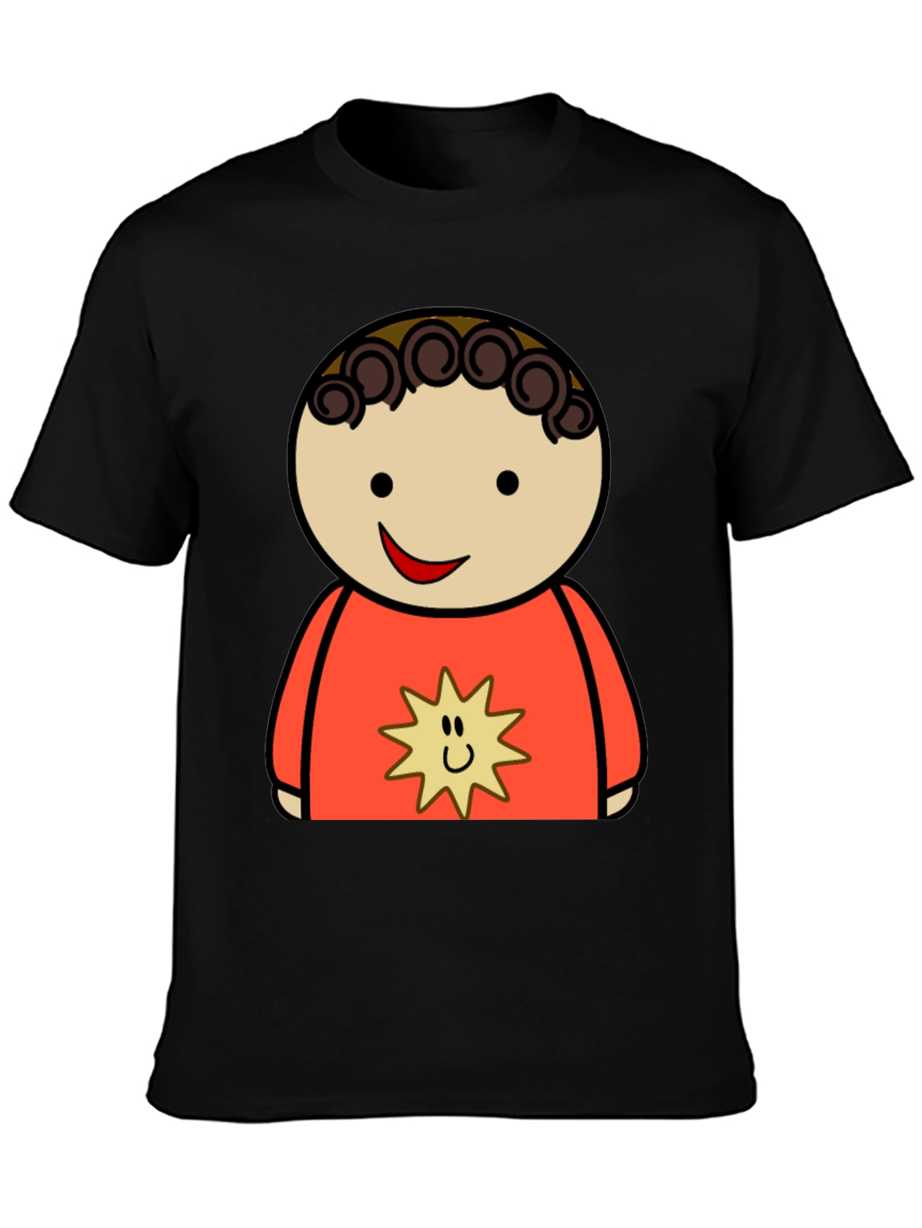 Black Cartoon Character Graphic Tee - Black view 3