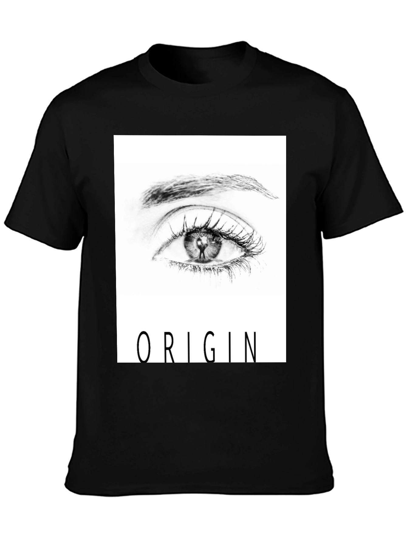 Black Origin Eye Graphic Tee - Black Unisex T-Shirt view 3