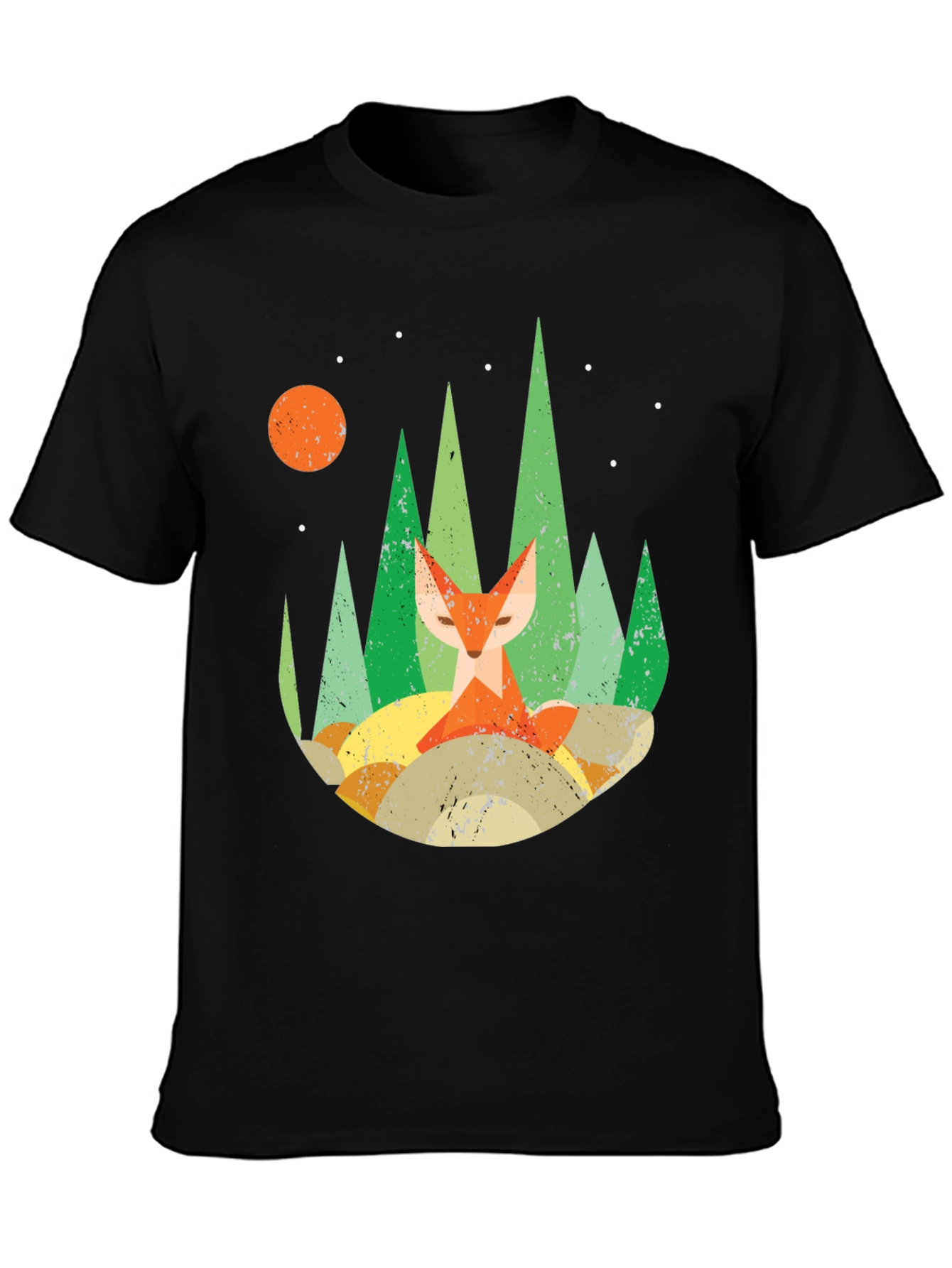 Black Forest Fox Graphic Tee - Unisex Black T-Shirt view 3