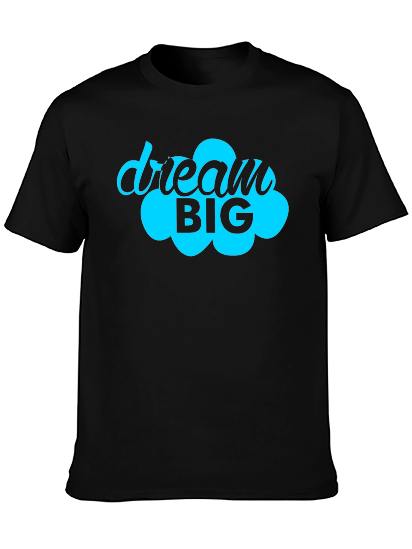 Black Dream Big Graphic Tee - Motivational Black T-Shirt view 3