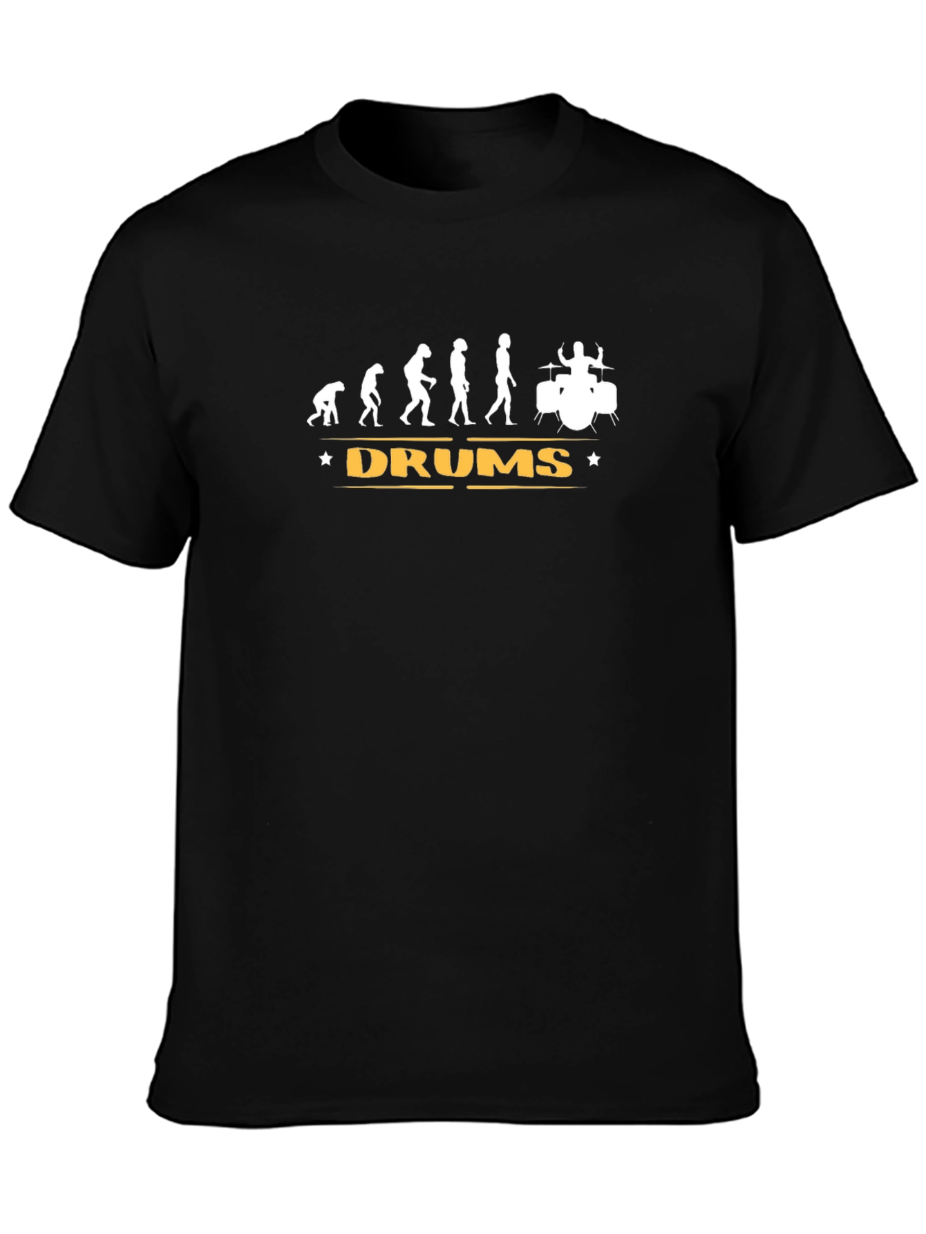 Black Evolution of Drums T-Shirt - Black Cotton Tee view 3