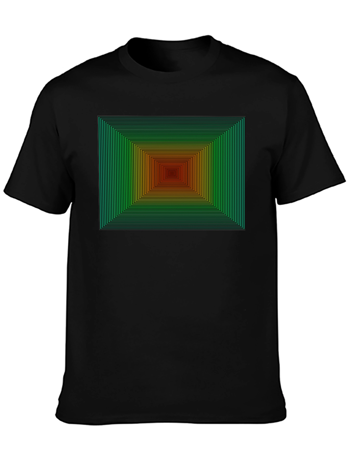 Black Geometric Gradient T-Shirt view 3