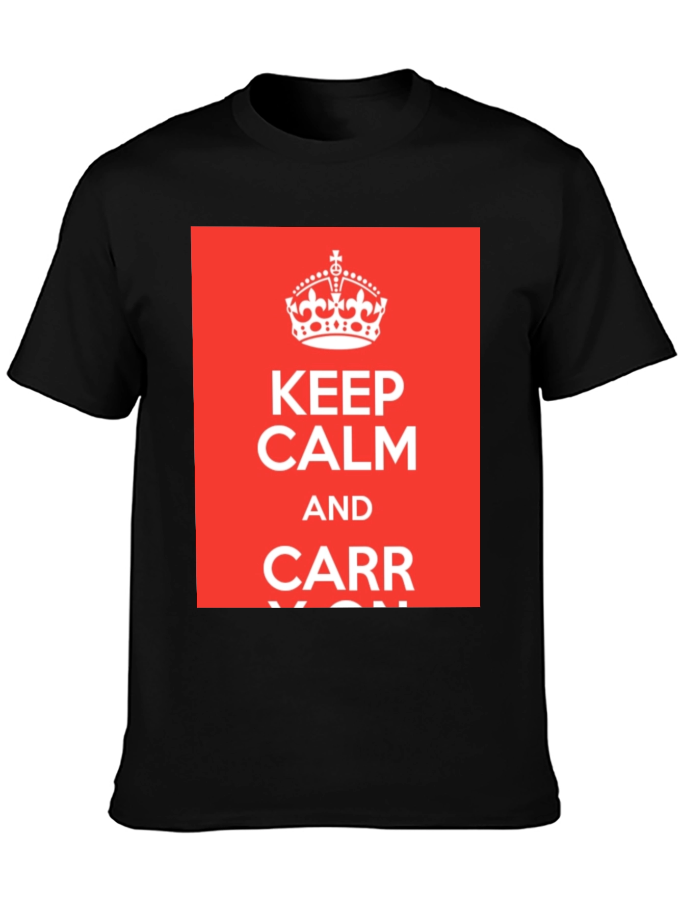 Black Keep Calm and Carr-y On T-Shirt - Black Crew Neck Tee view 3
