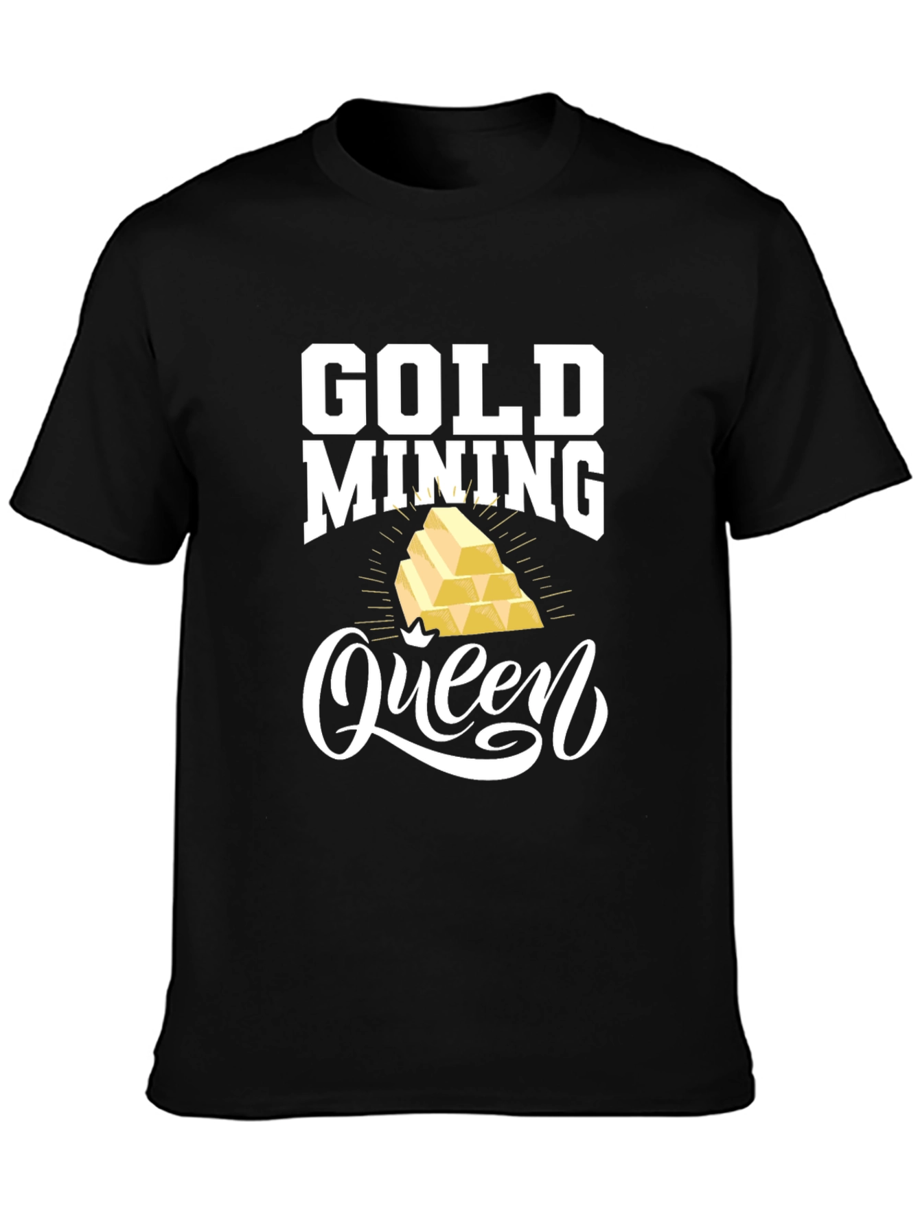 Black Gold Mining Queen Black Graphic Tee view 3