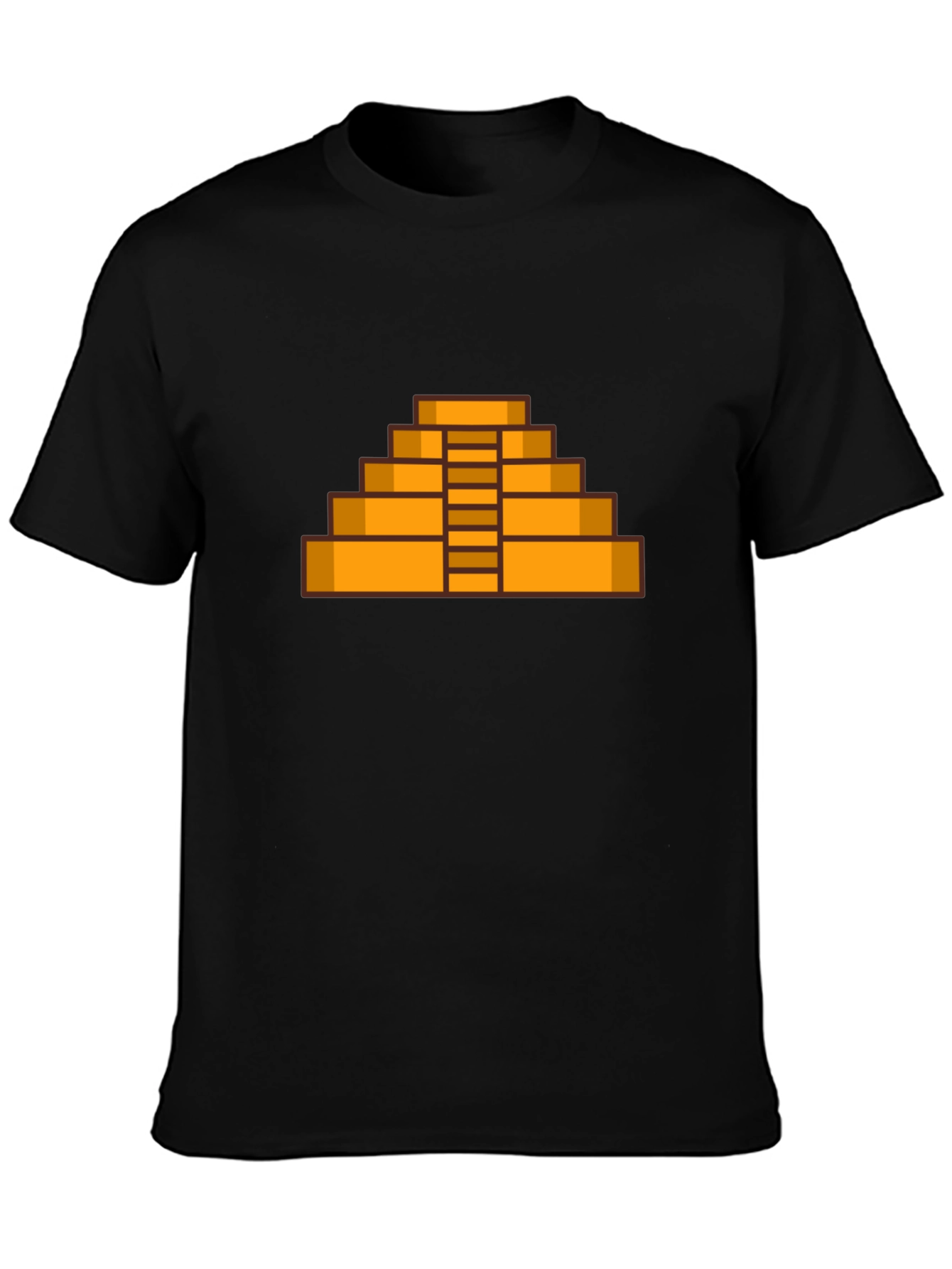 Black Pixel Pyramid Graphic Tee - Retro Style view 3