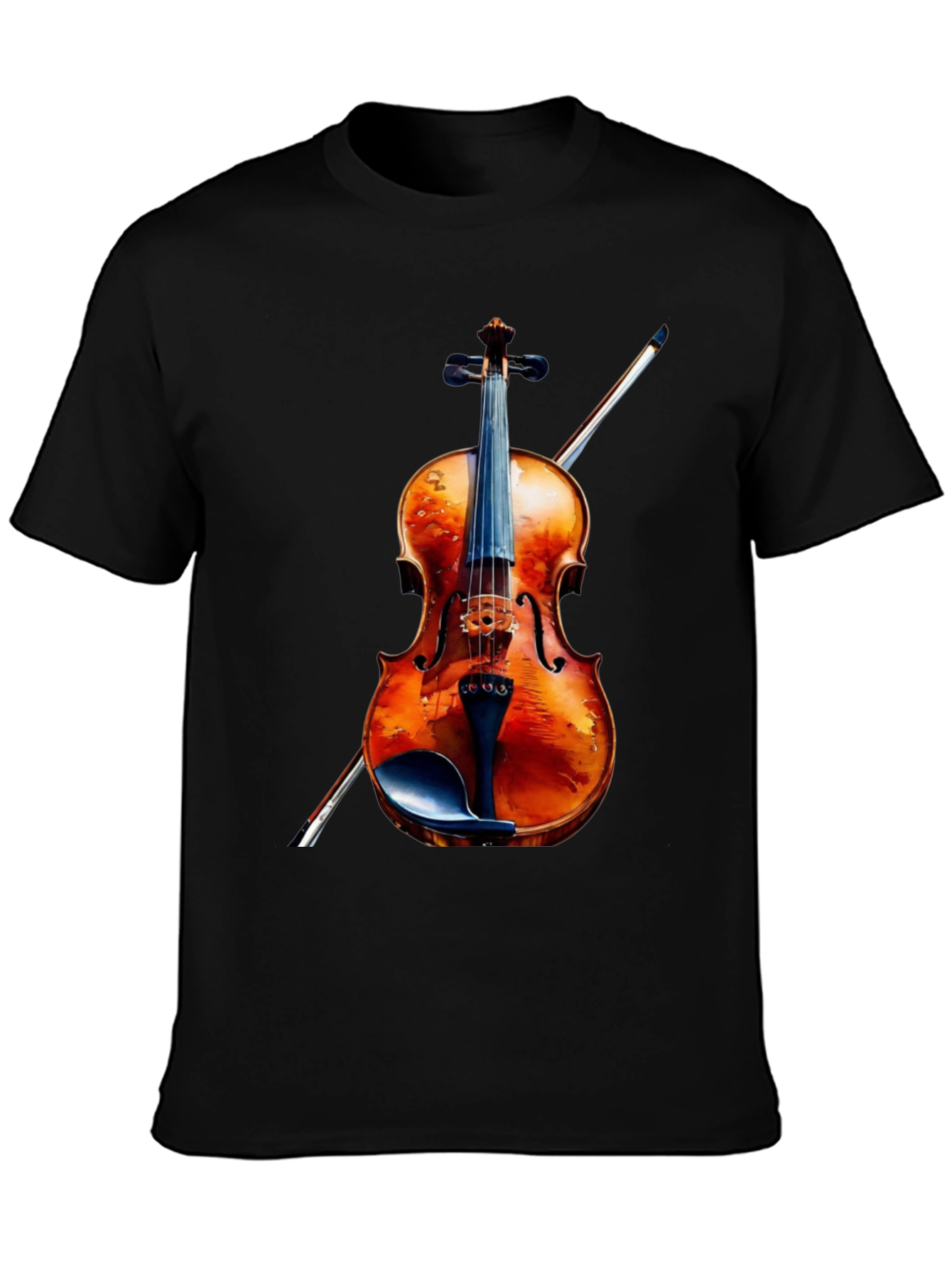 Black Violin Graphic Tee - Musical Instrument Shirt view 3