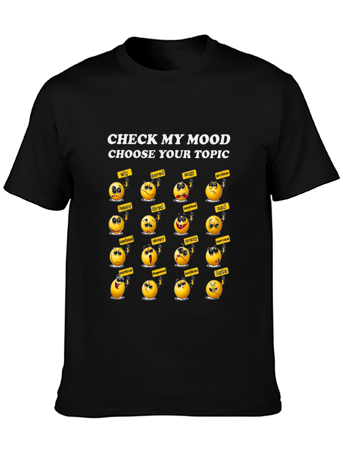 Black Check My Mood T-Shirt view 3