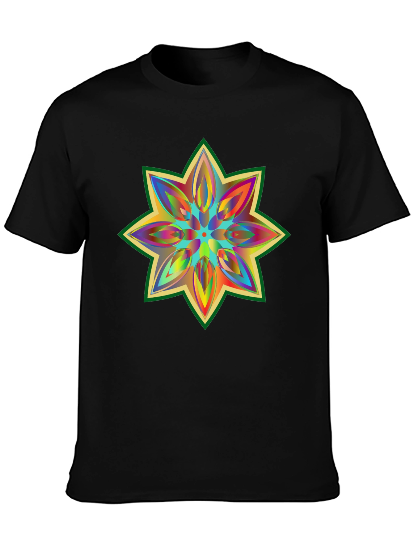 Black Rainbow Star Graphic Tee - Soft Cotton view 3