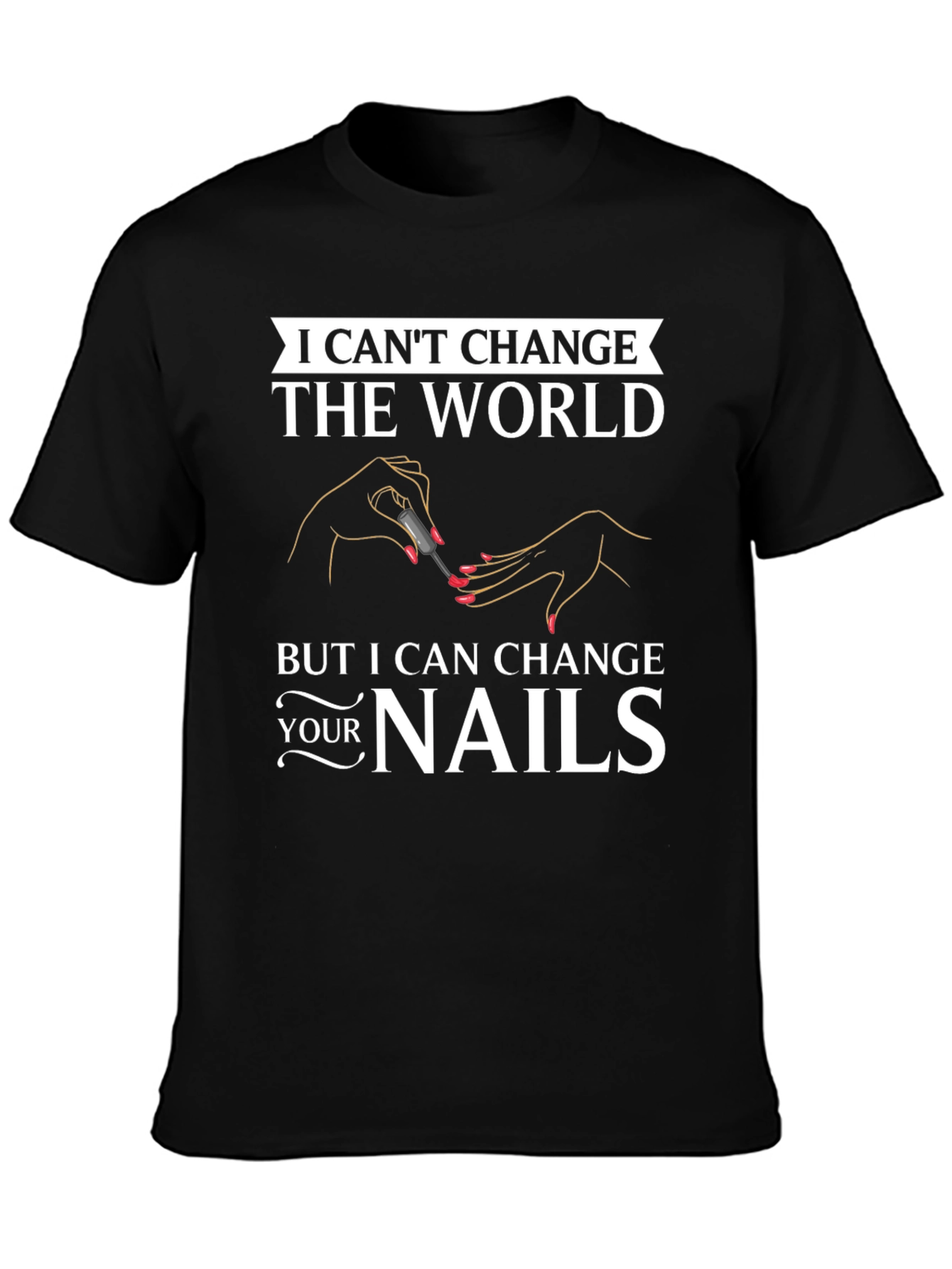 Black Nail Technician Graphic T-Shirt view 3