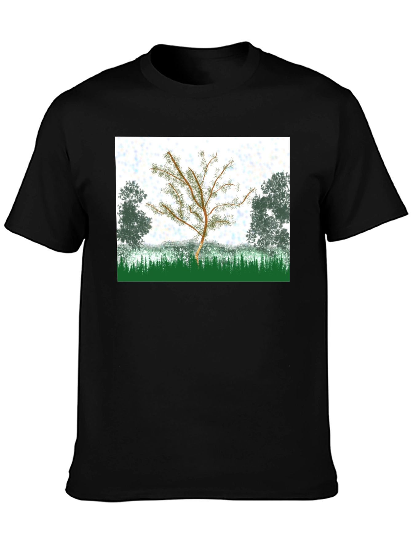 Black Nature Tree Graphic T-Shirt - Black view 3