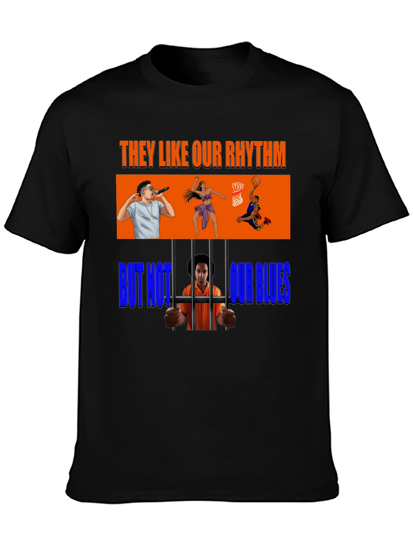 Black Rhythm and Blues Graphic T-Shirt view 3
