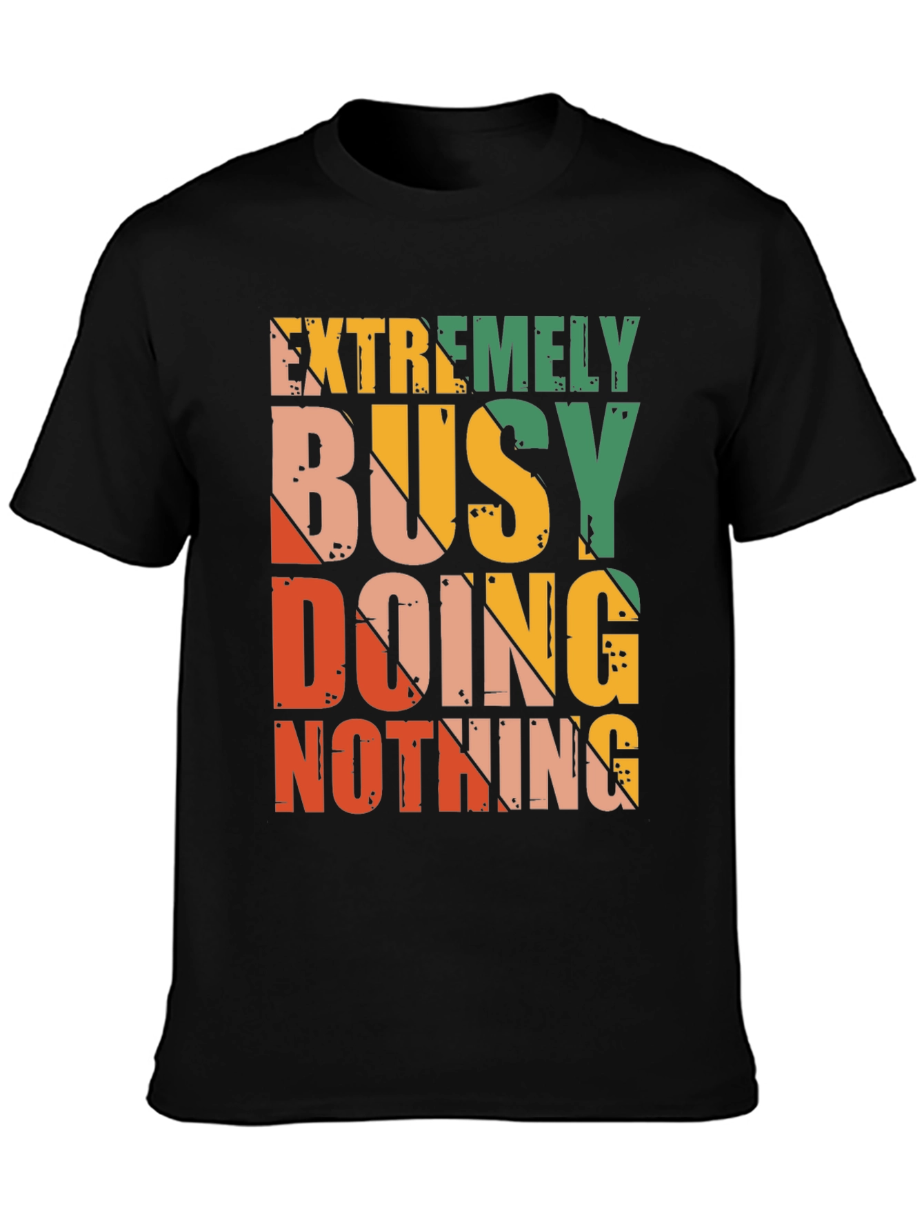 Black Extremely Busy Doing Nothing Graphic Tee view 3