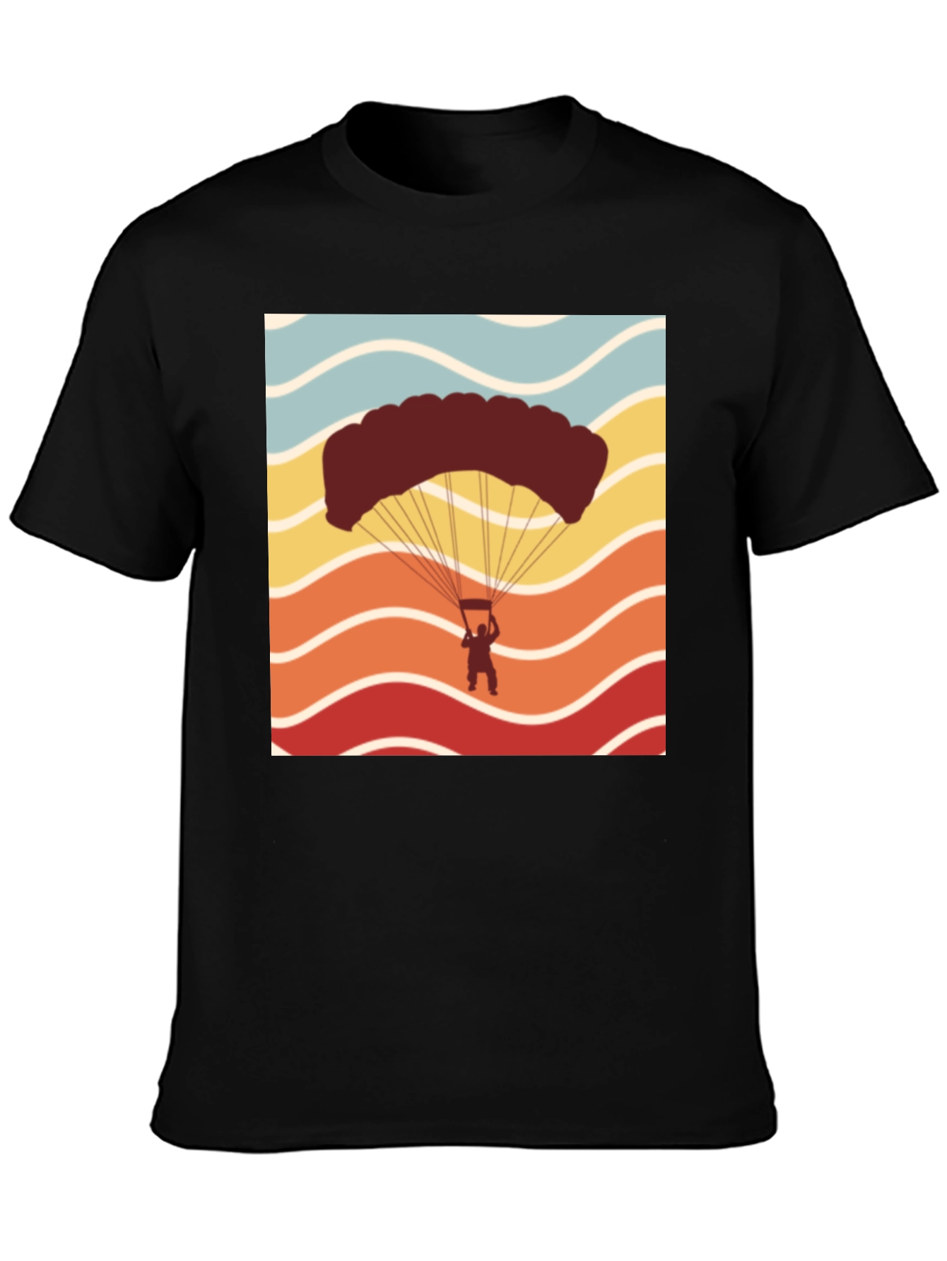 Black Retro Skydiving T-Shirt - Adventure Seeker Tee view 3