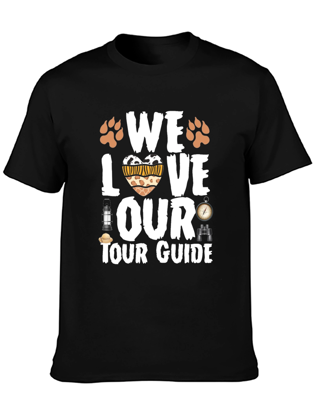 Black Safari Tour Guide Love Graphic Tee view 3
